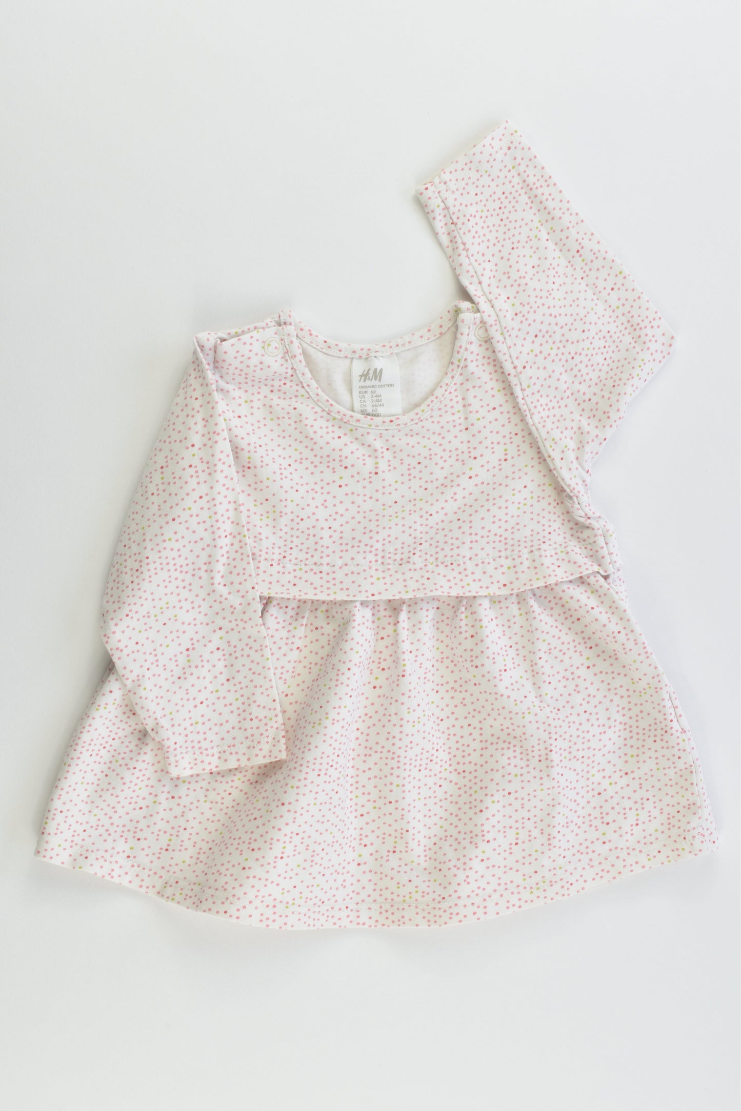 H&M Size 000 (62 cm, 2-4 months) Organic Cotton Dress