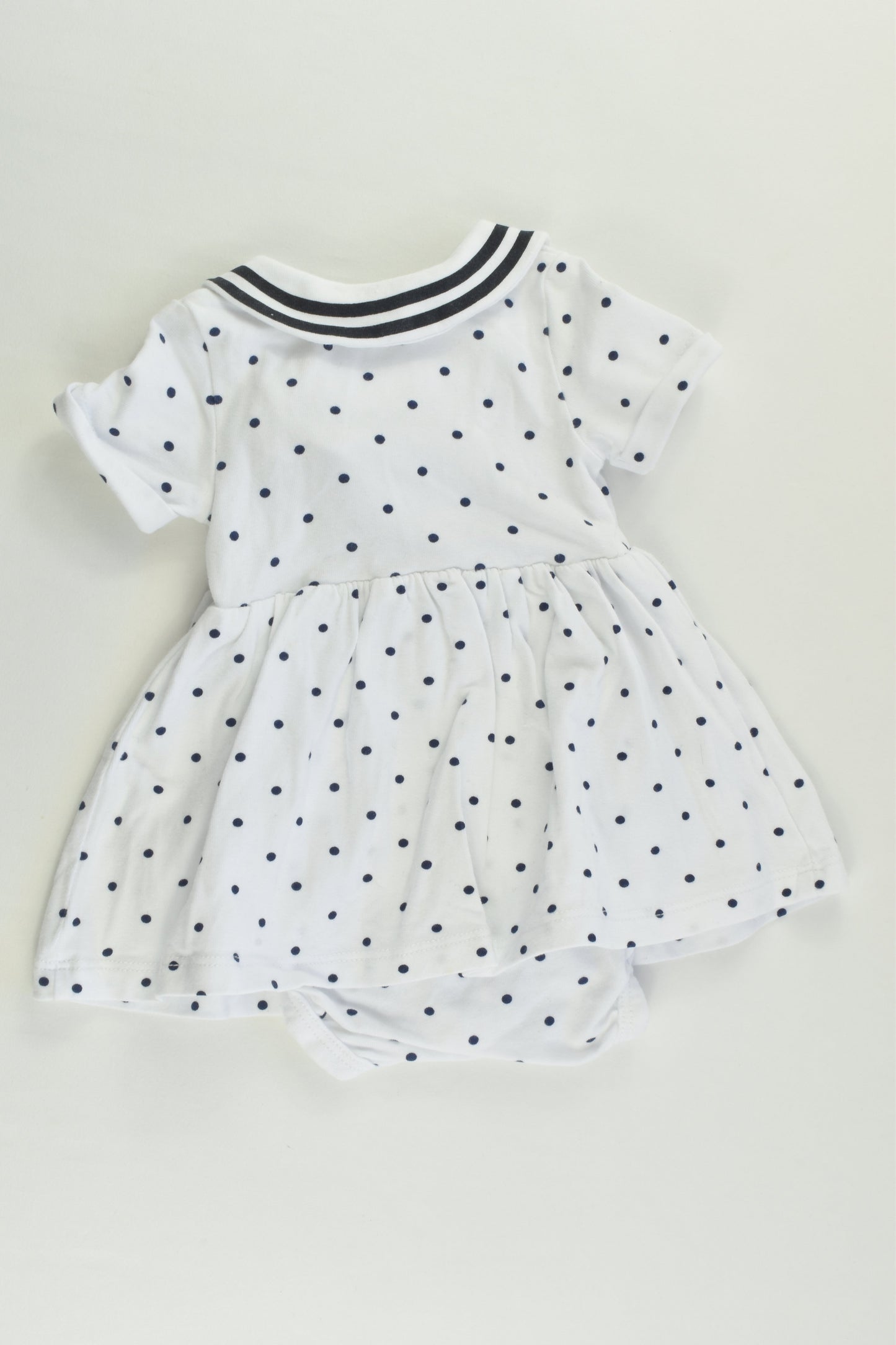 H&M Size 0000 (50 cm) Nautical Organic Dress with Bodysuit Underneath