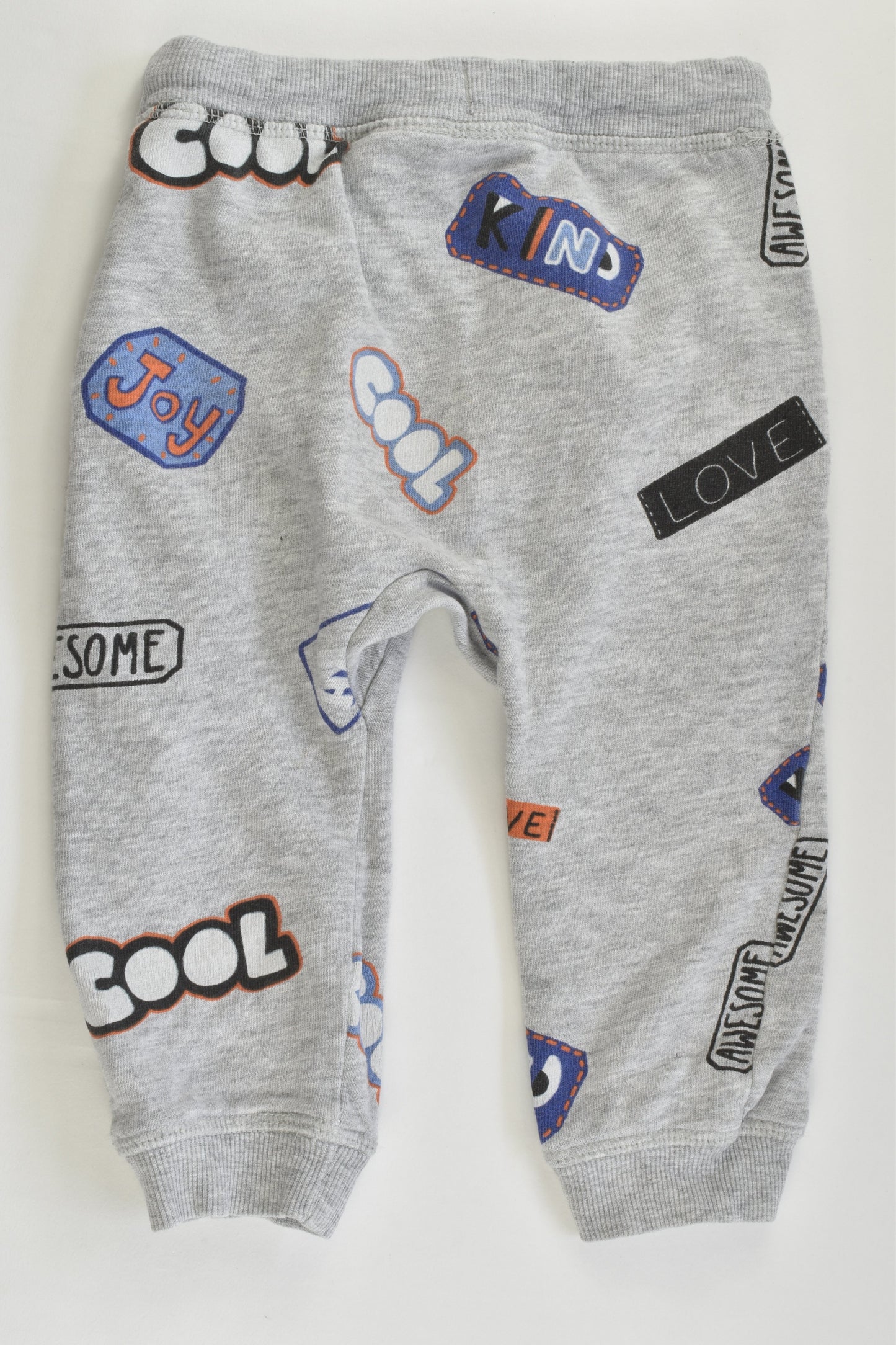 H&M Size 1 (80 cm) 'Happy, Cool, Kind etc' Track Pants