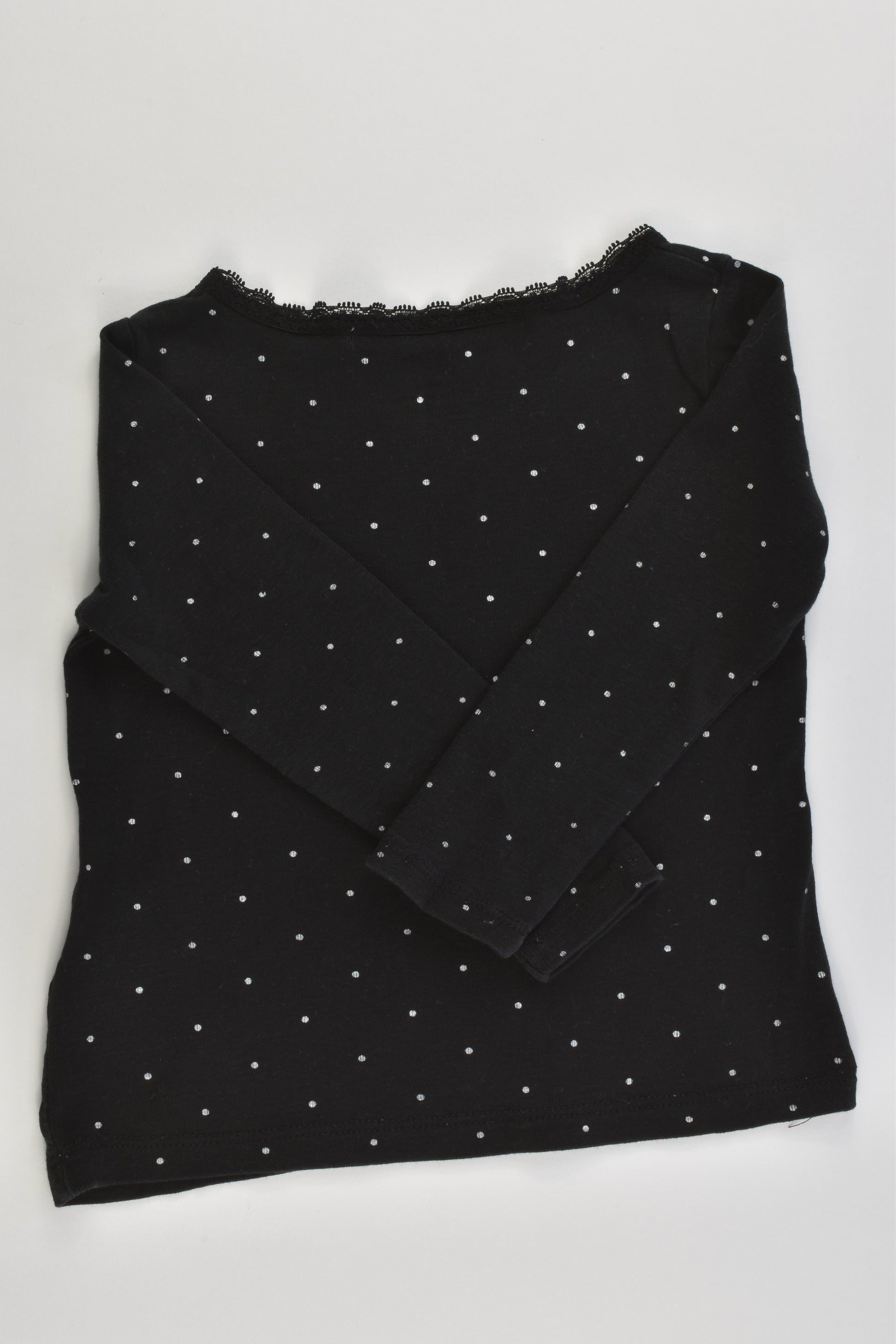H&M Size 2 (92 cm) Organic Cotton Dotted Top