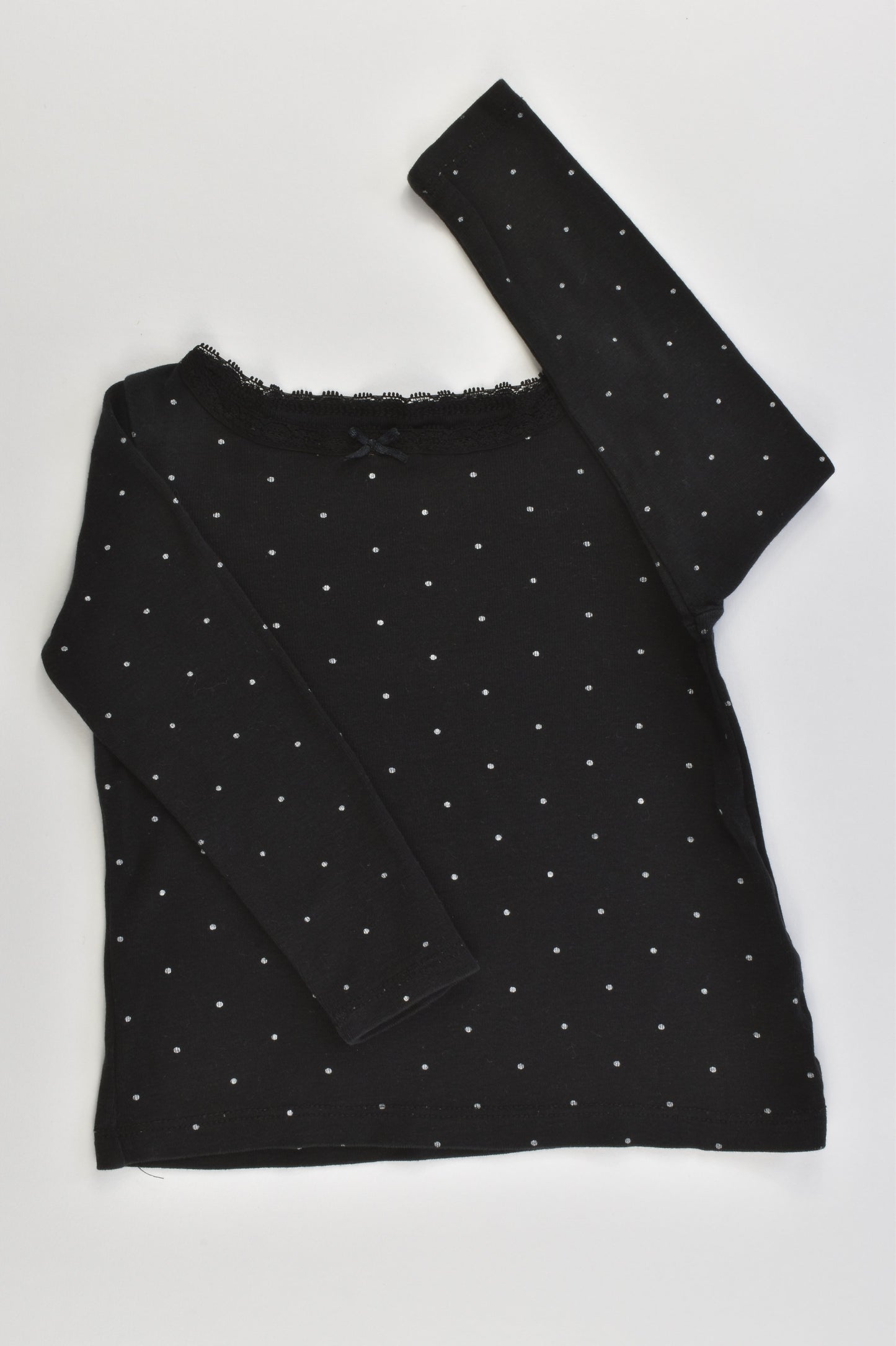 H&M Size 2 (92 cm) Organic Cotton Dotted Top