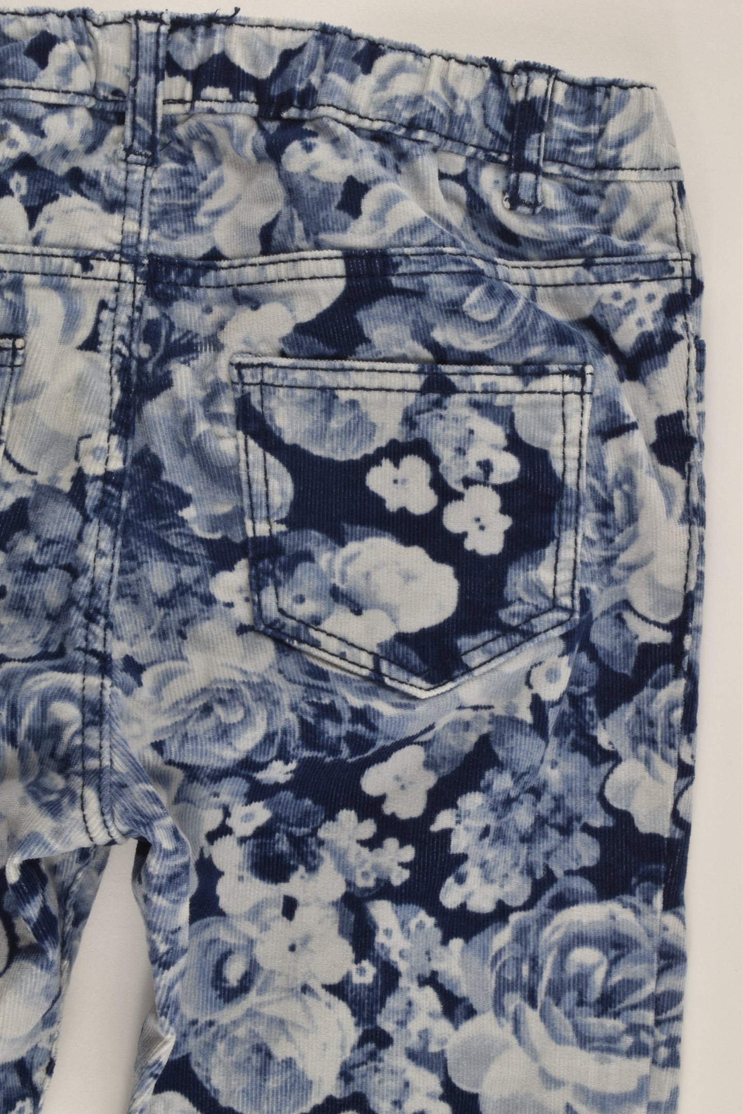 H&M Size 9 Stretchy Roses Cord Pants