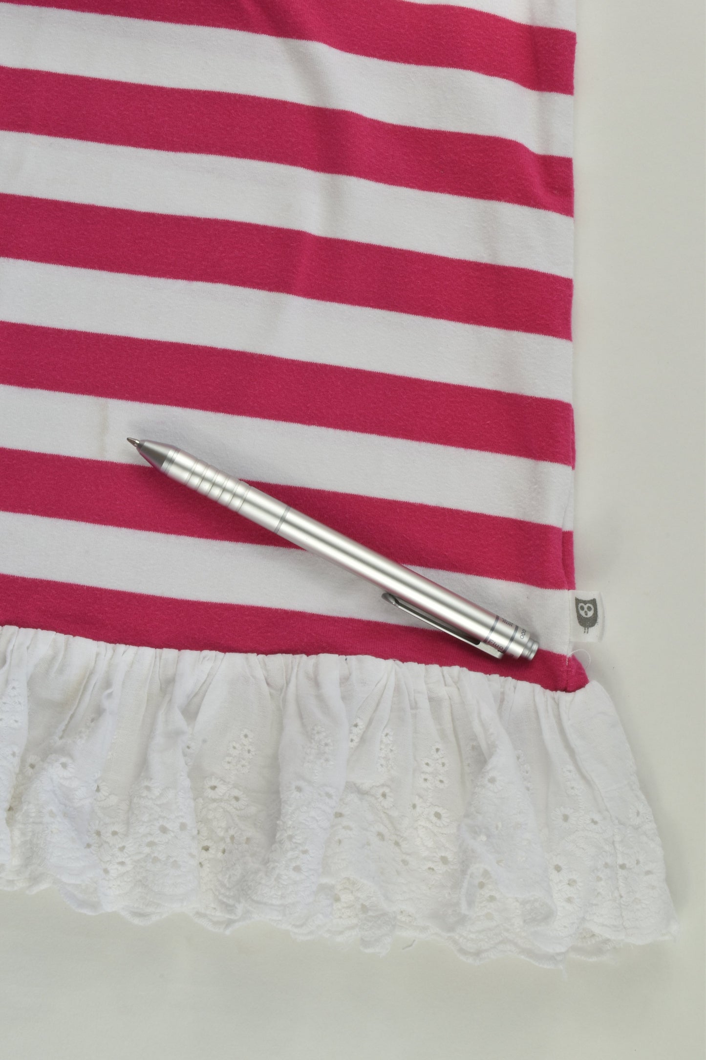 Hootkid Size 3 Striped Dress With Lace Hem