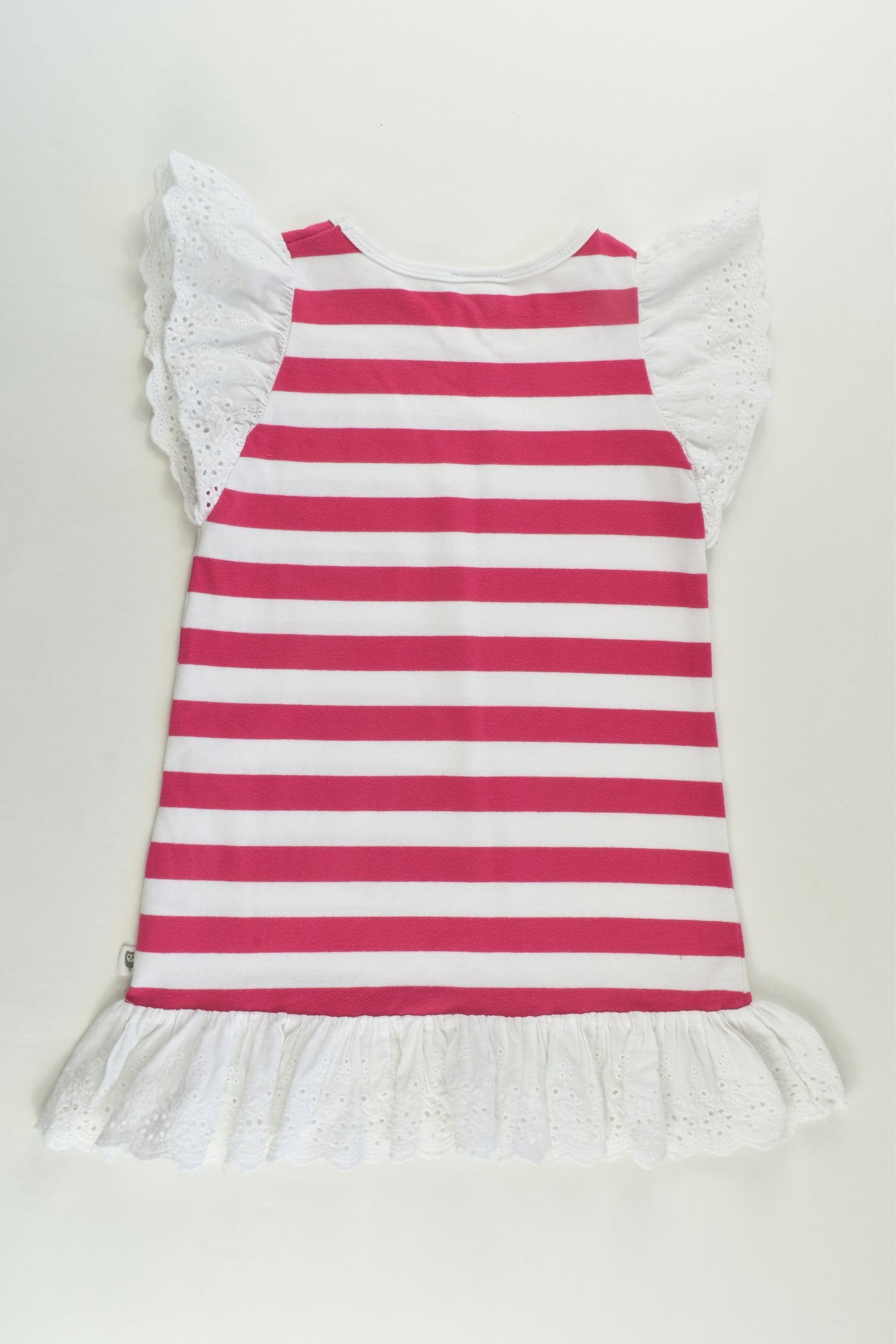 Hootkid Size 3 Striped Dress With Lace Hem