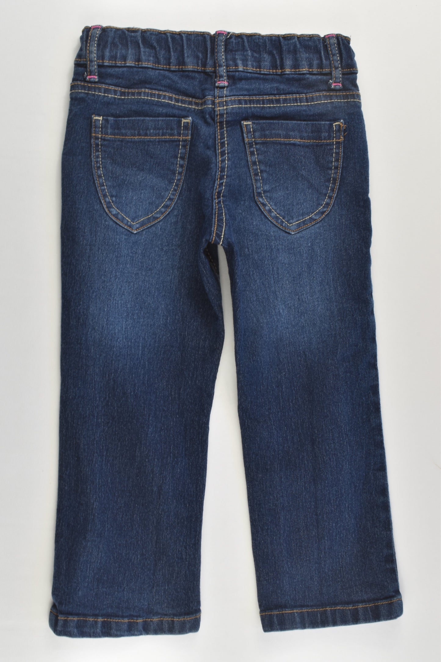 H&T Size 2 Stretchy Denim Pants with Floral Embroidery