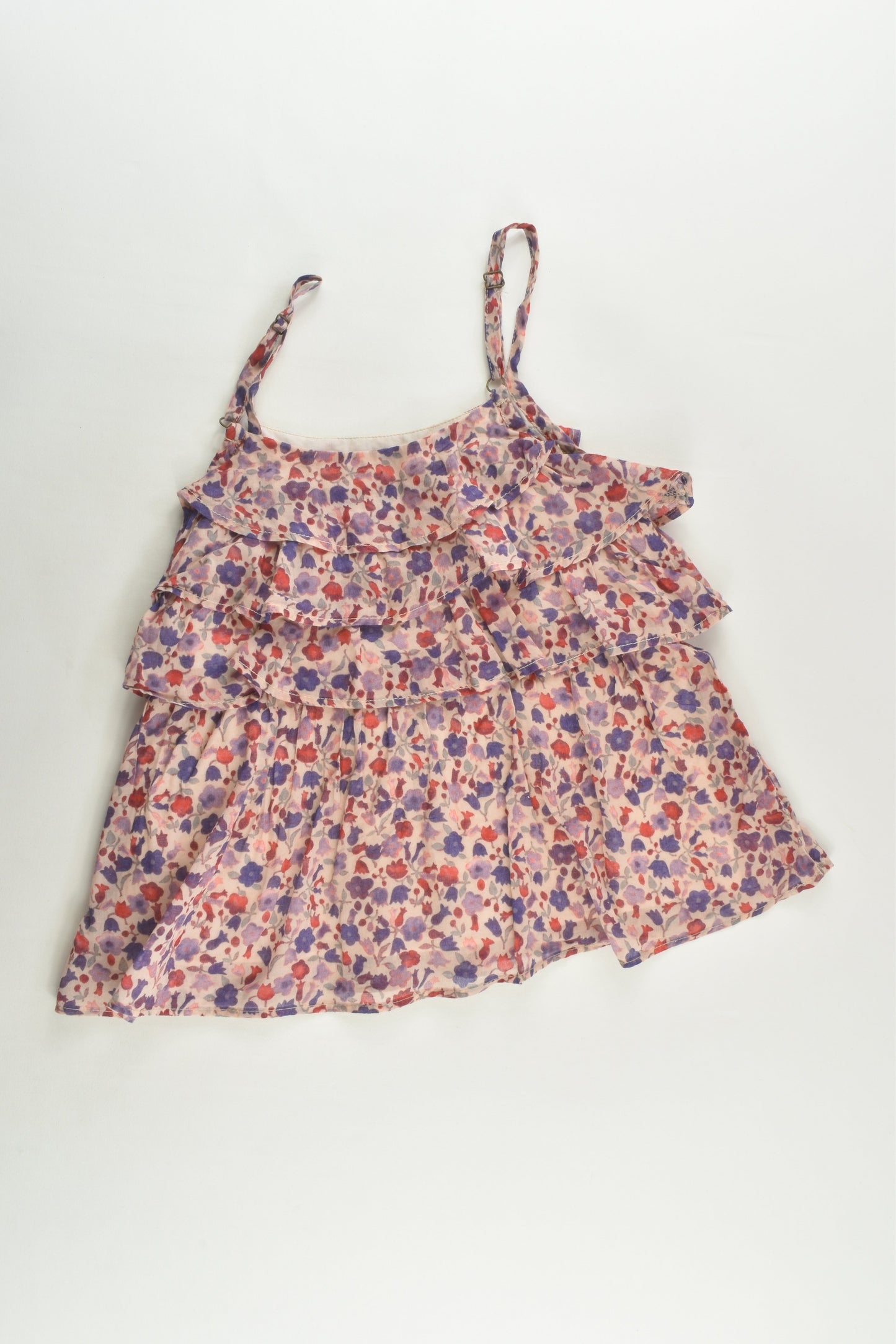 Ikks Size 8 Lined Floral Ruffle Blouse