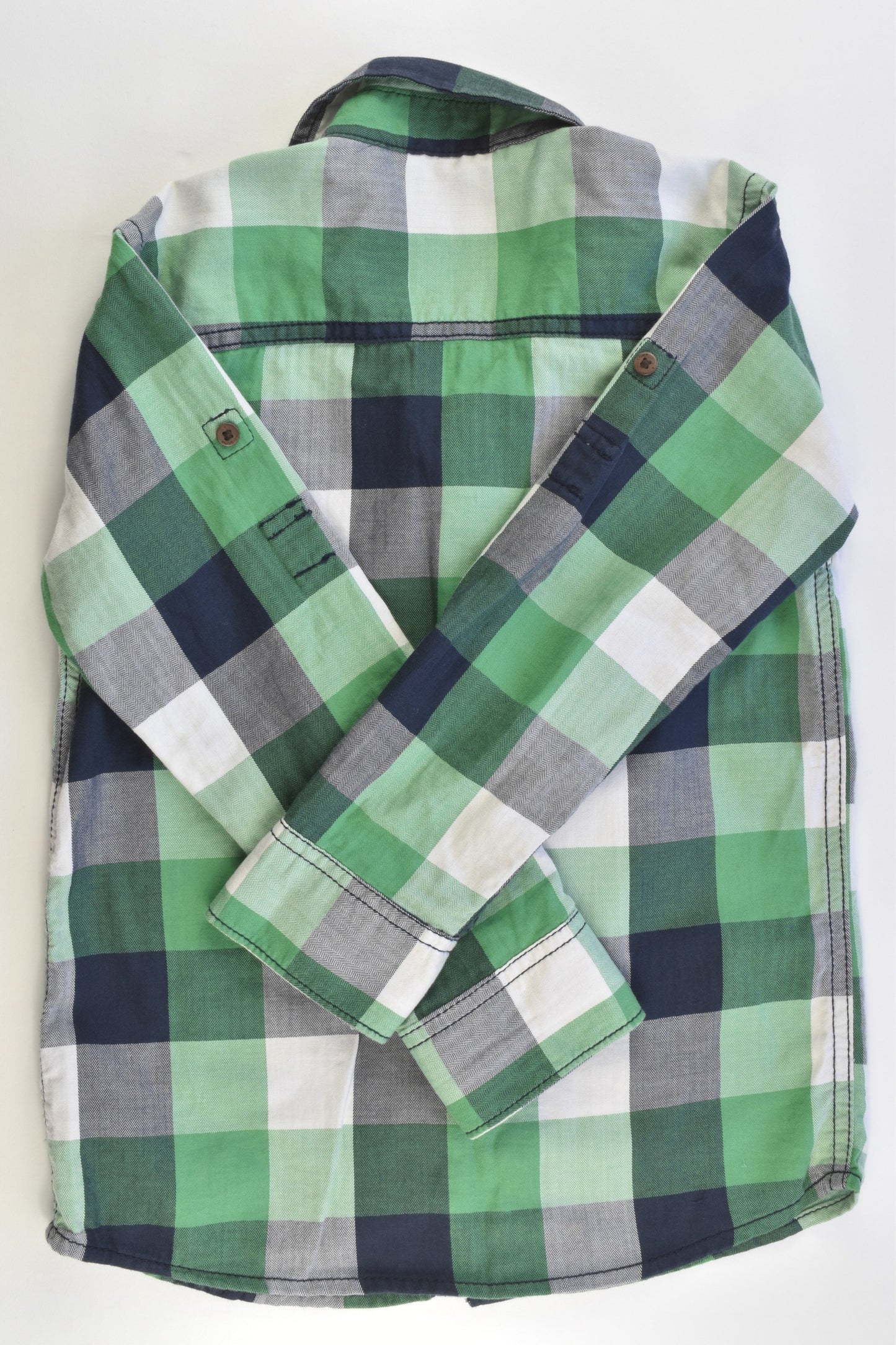 Indigo Collection (M&S) Size 6 (116 cm) Green Mix Checked Collared Shirt