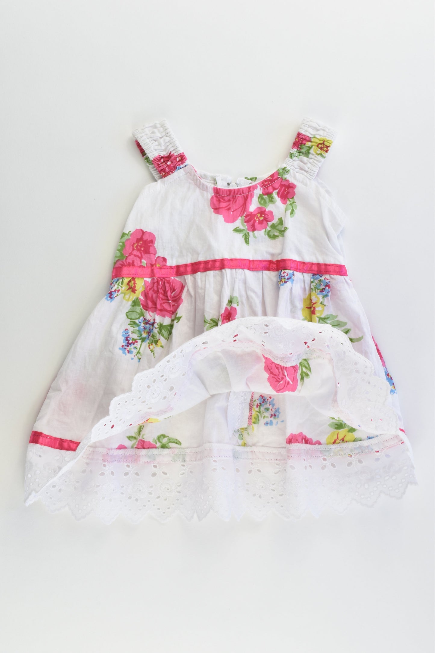 Indigo Kids Size 0 (6 months/1 year) Floral Dress with Lace Hem