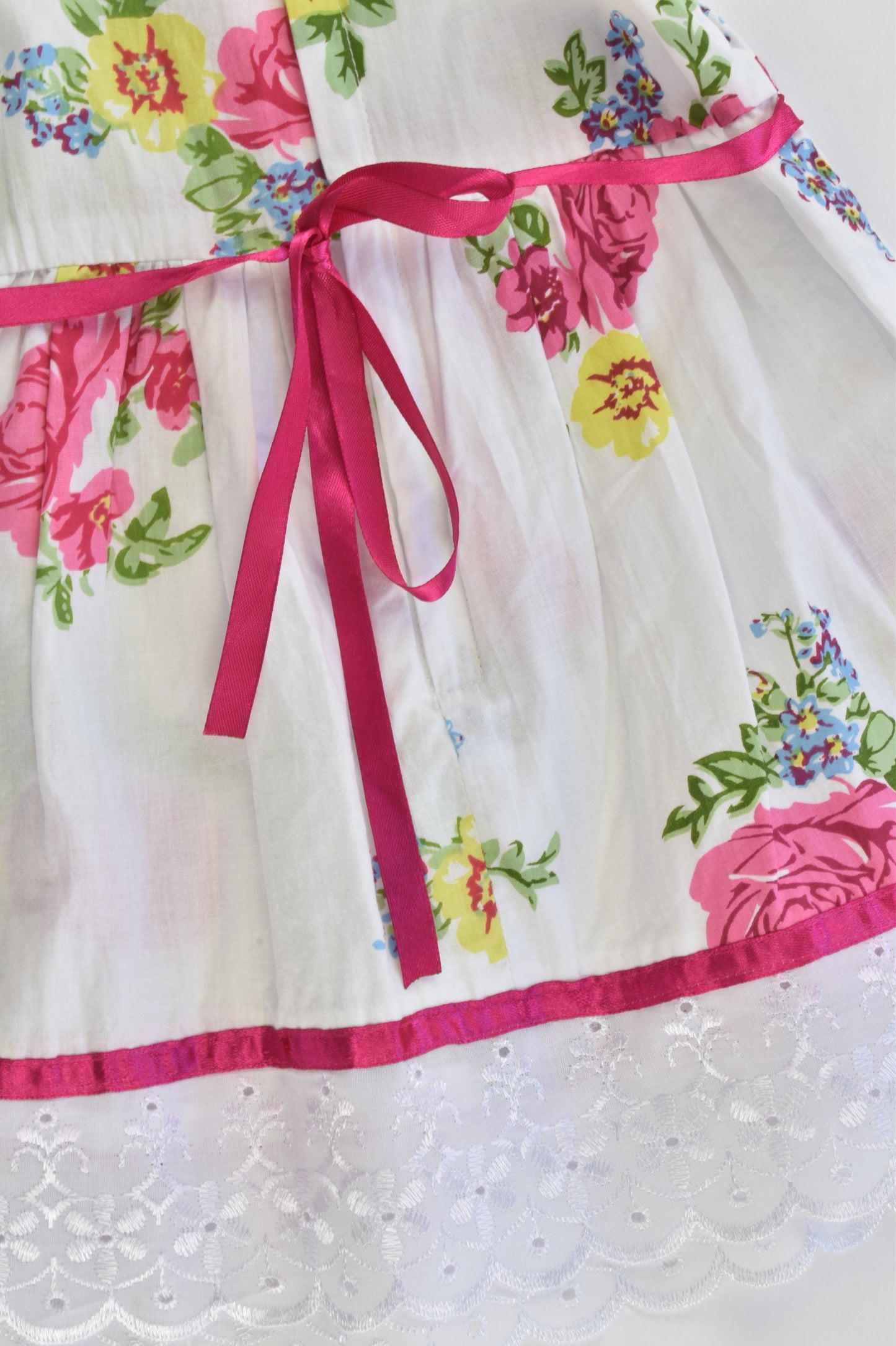 Indigo Kids Size 1-2 Floral Dress with Lace Hem