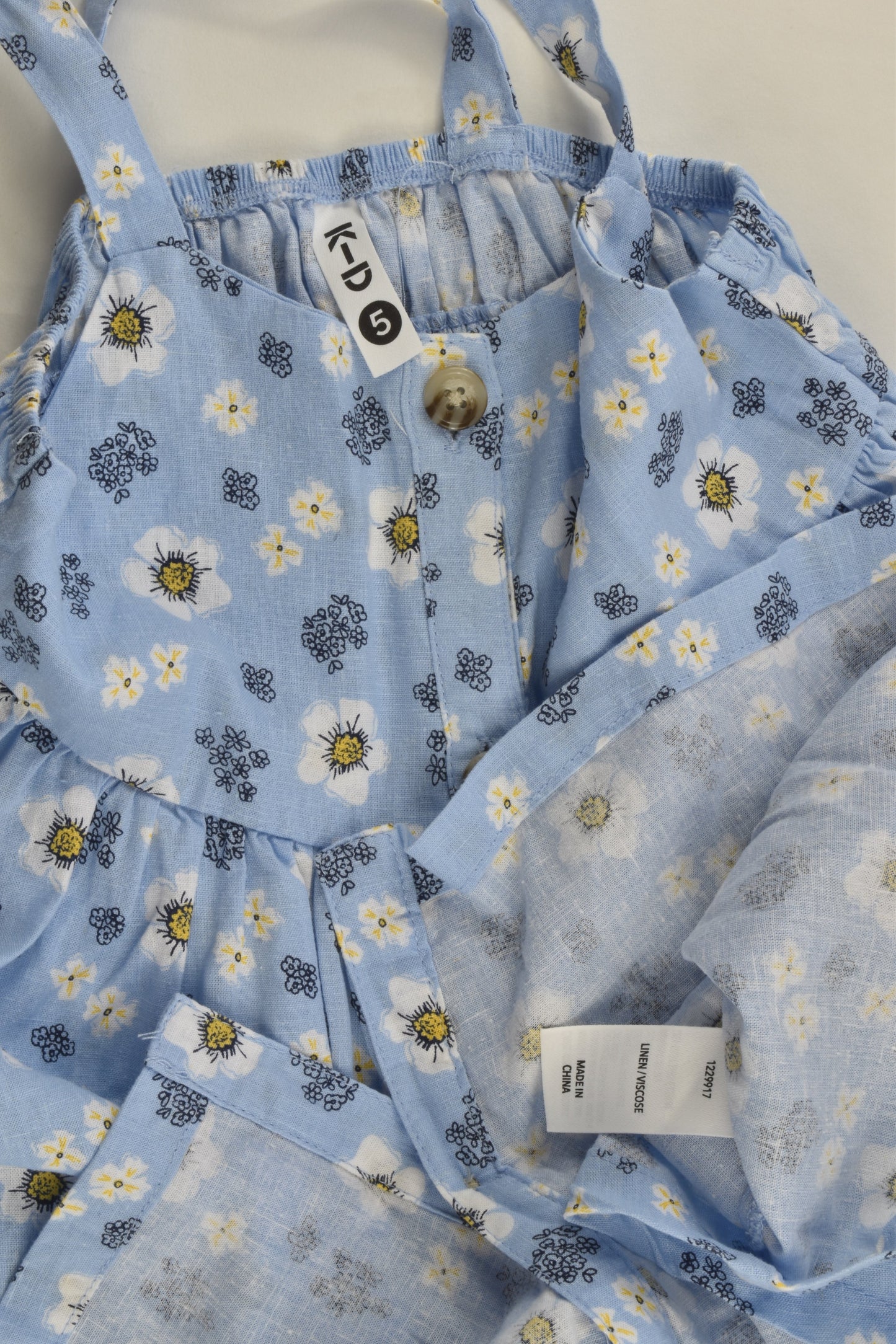 K-D Size 5 Floral Linen/Viscose Dress