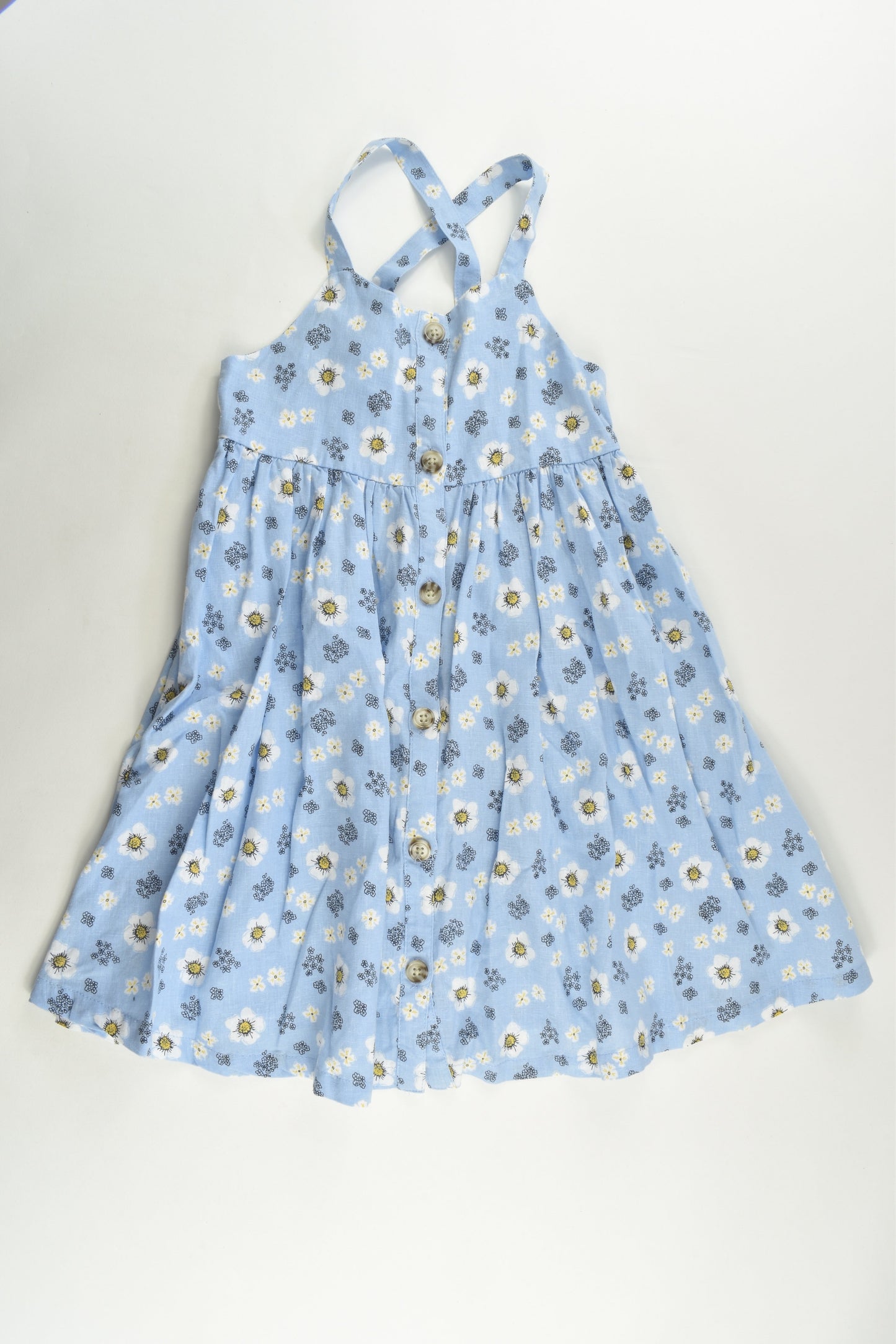K-D Size 5 Floral Linen/Viscose Dress