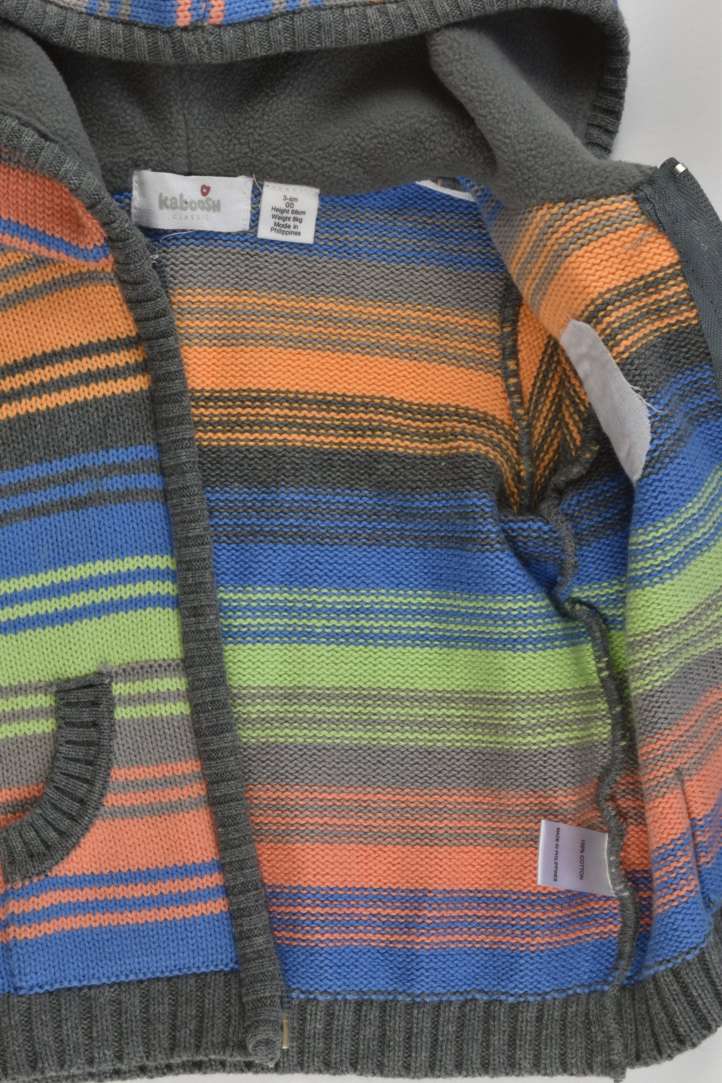 Kaboosh Size 00 (3-6 months, 68 cm) Knitted Striped Hooded Penguin Jumper