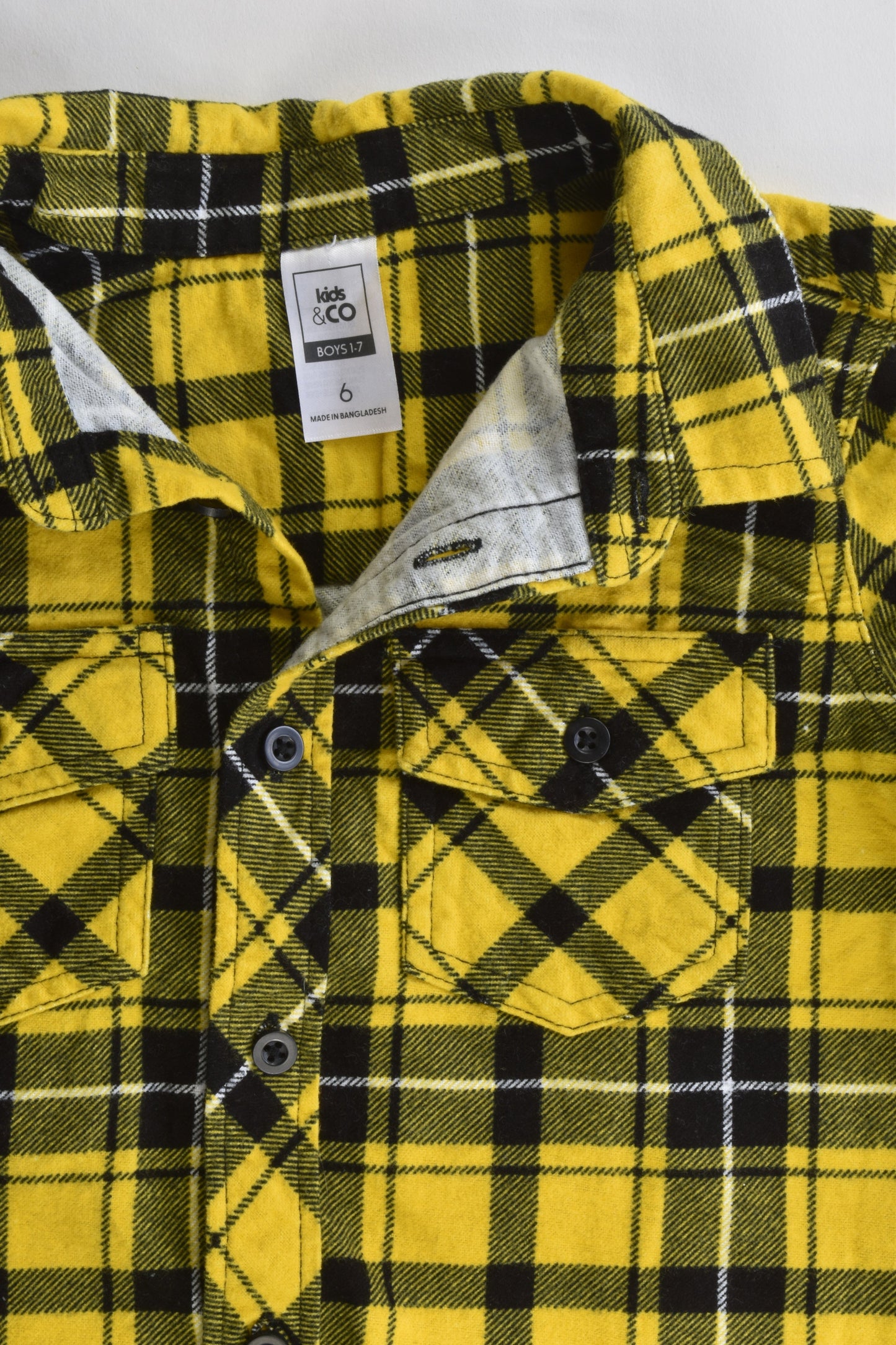 Kids & Co Size 6 Checked Collared Winter Shirt