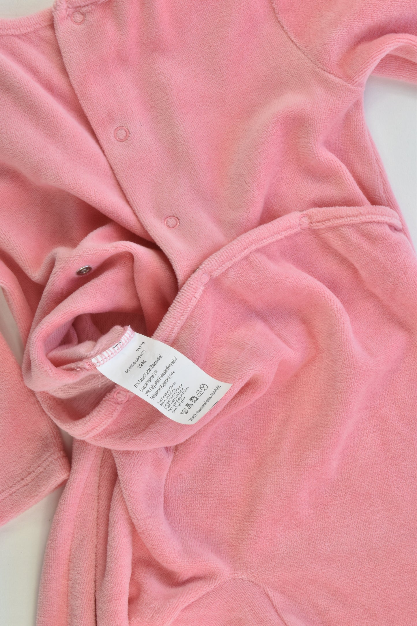 Kimbaloo (France) Size 12 months (0-1) Footed Butterfly Velour romper