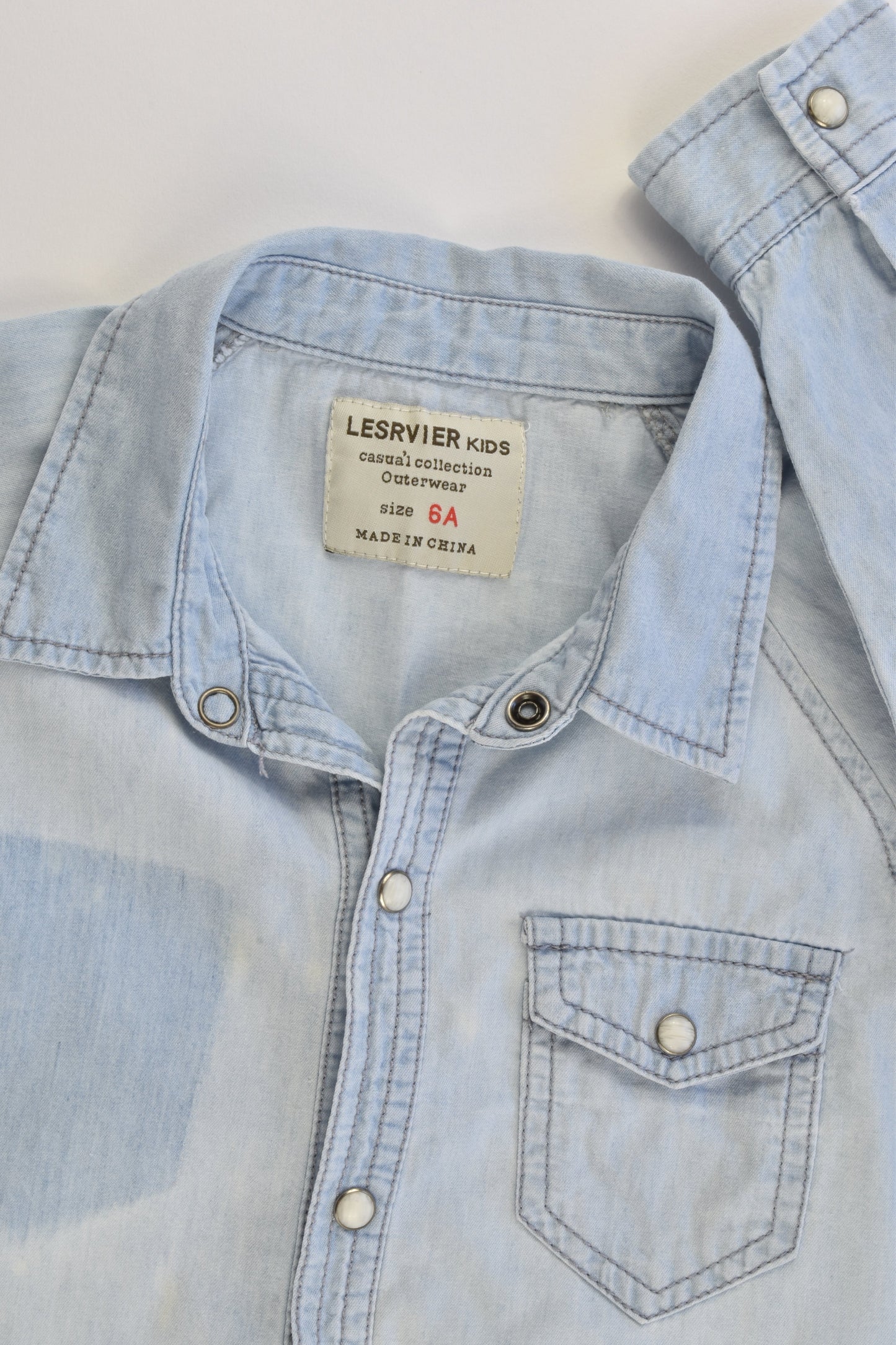 Lesrvier Kids by Okaidi (France) Size 6 Casual Collared Denim Shirt