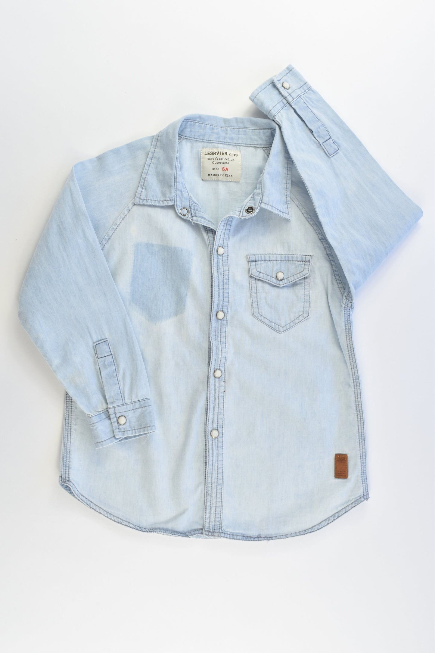 Lesrvier Kids by Okaidi (France) Size 6 Casual Collared Denim Shirt
