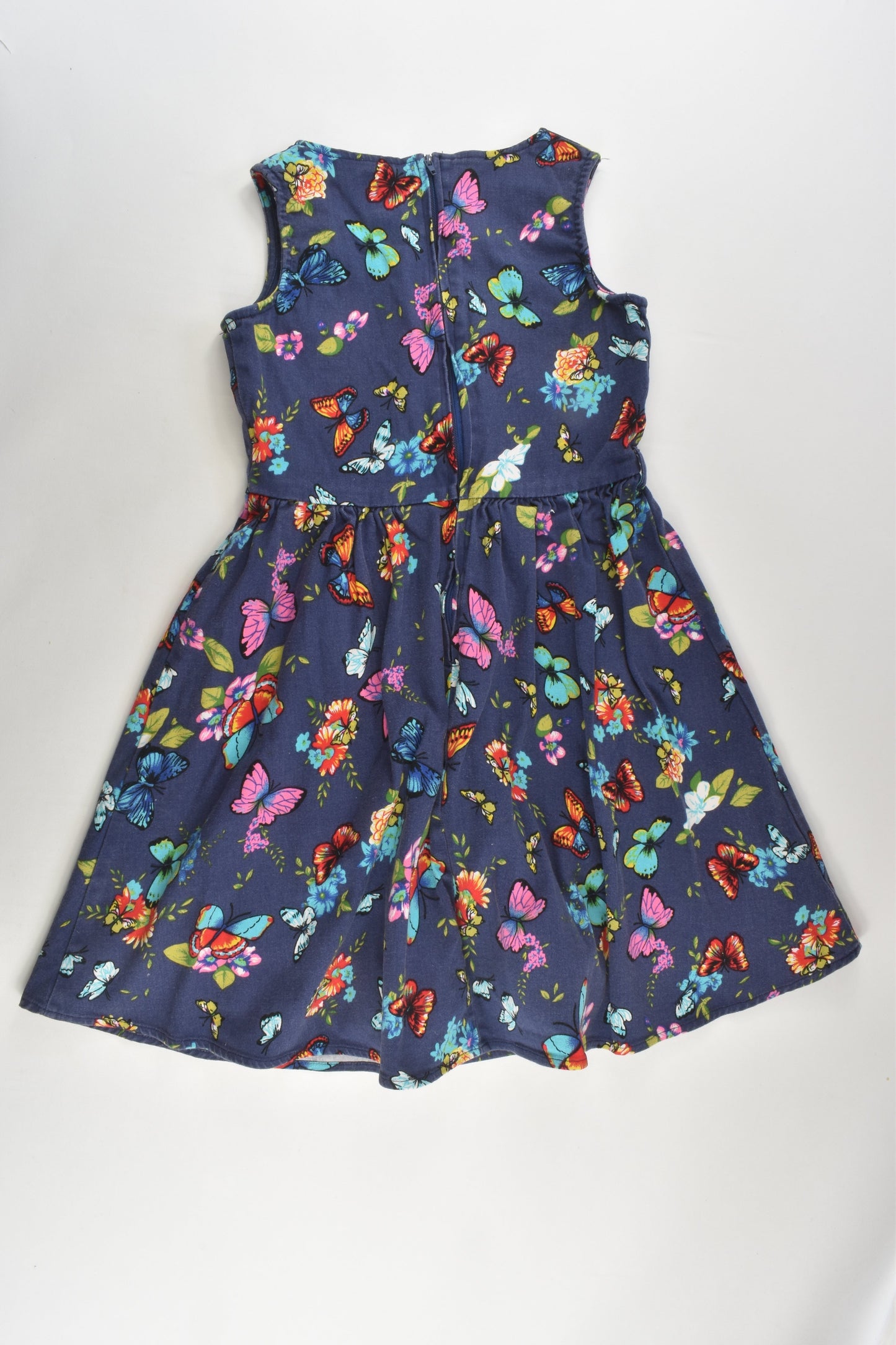 Lindy Bop Size 7-8 Lined Butterflies and Flowers Dress