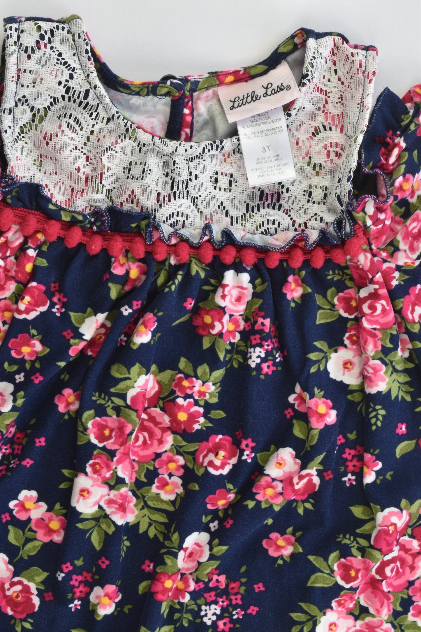 Little Lass Size 3 Roses Blouse