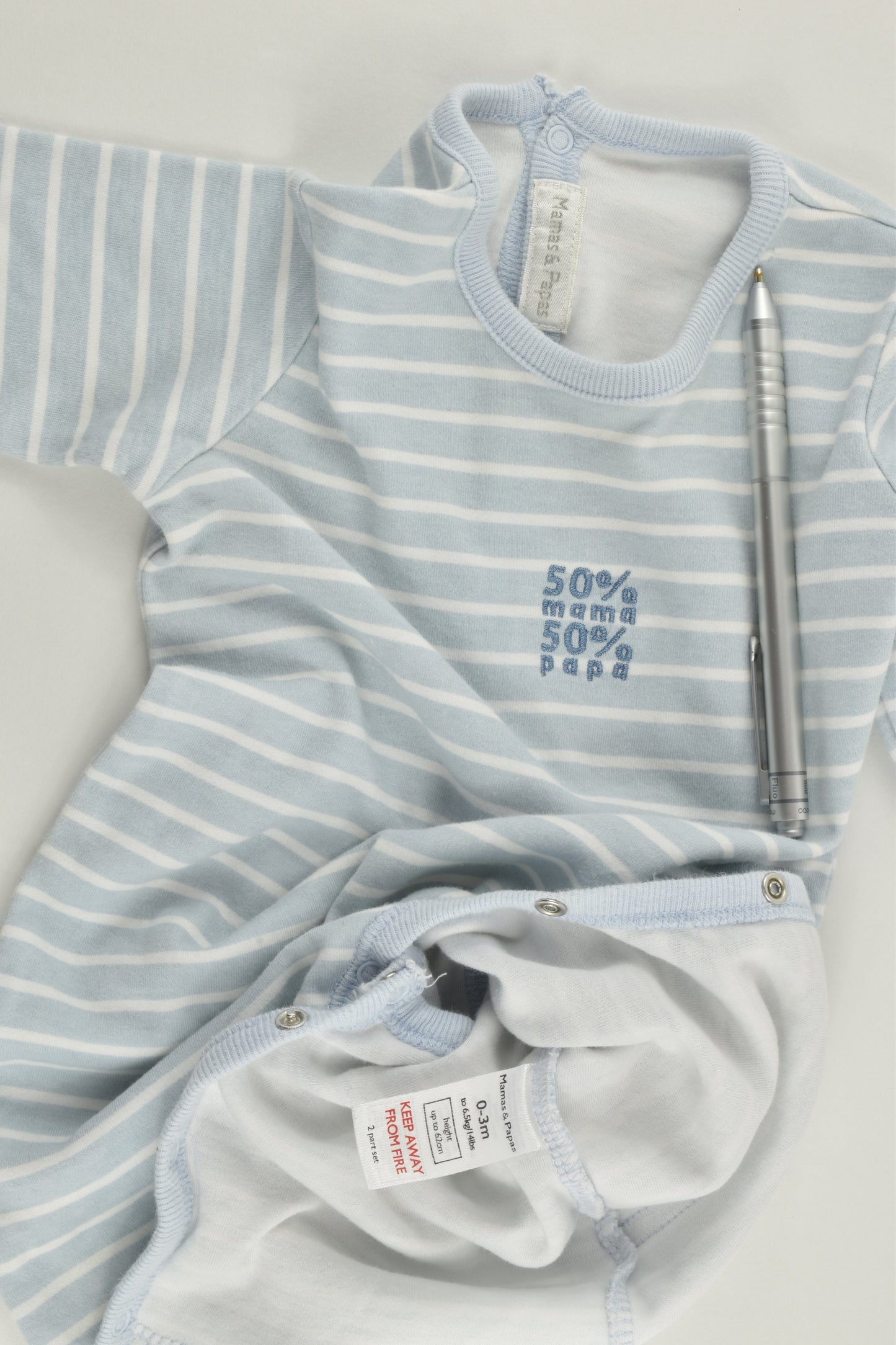 Mamas & Papas Size 000 (0-3 months, 62 cm) '50% Mama 50% Papa' Romper