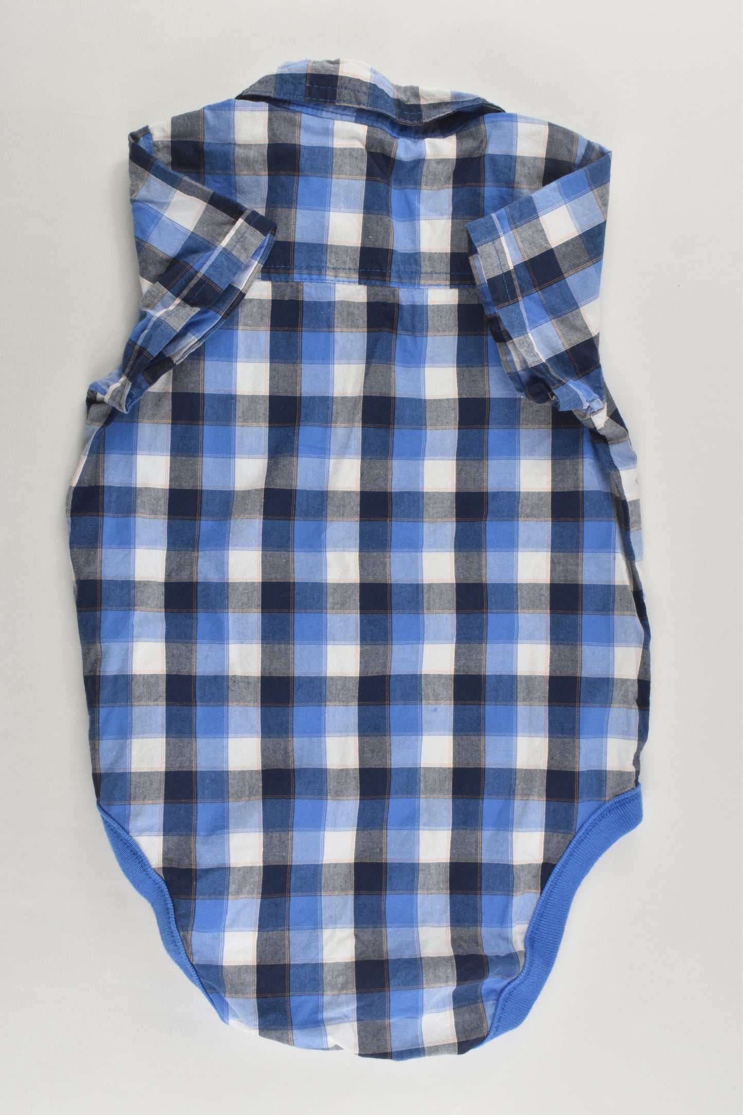 Marks & Spencer Size 1-2 (18-24 months, 90 cm) Checked Collared Bodysuit