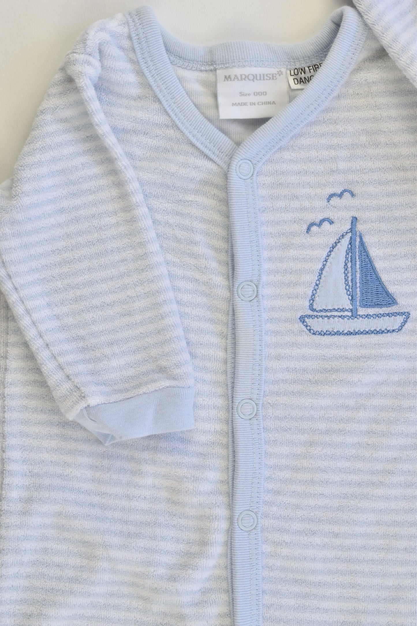Marquise Size 000 Sailboat Terry Romper