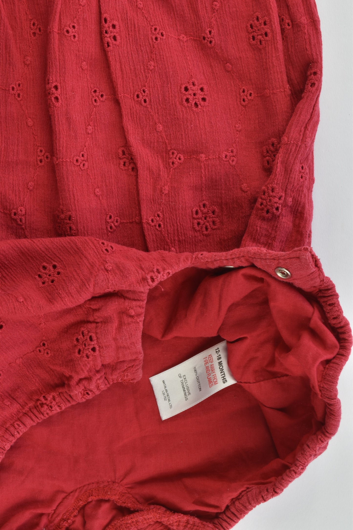 Matalan Size 12-18 months Lined Lace Playsuit