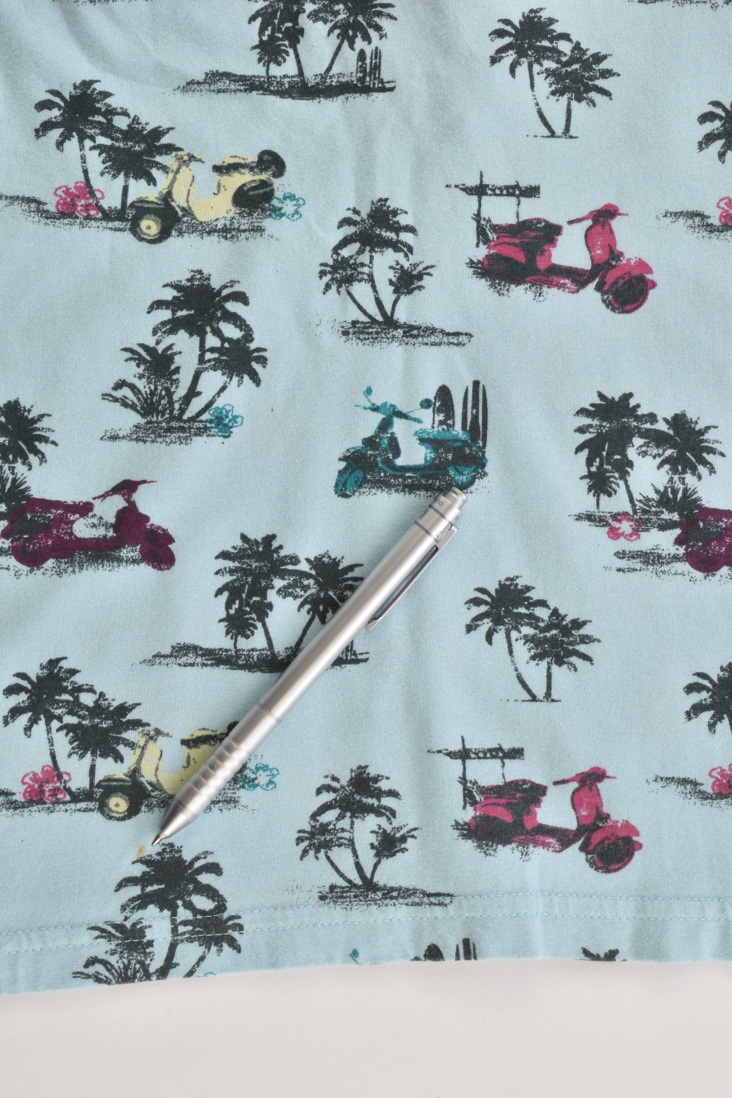 M&Co Size 3-4 (104 cm) Vespas and Palm Trees Collared T-shirt