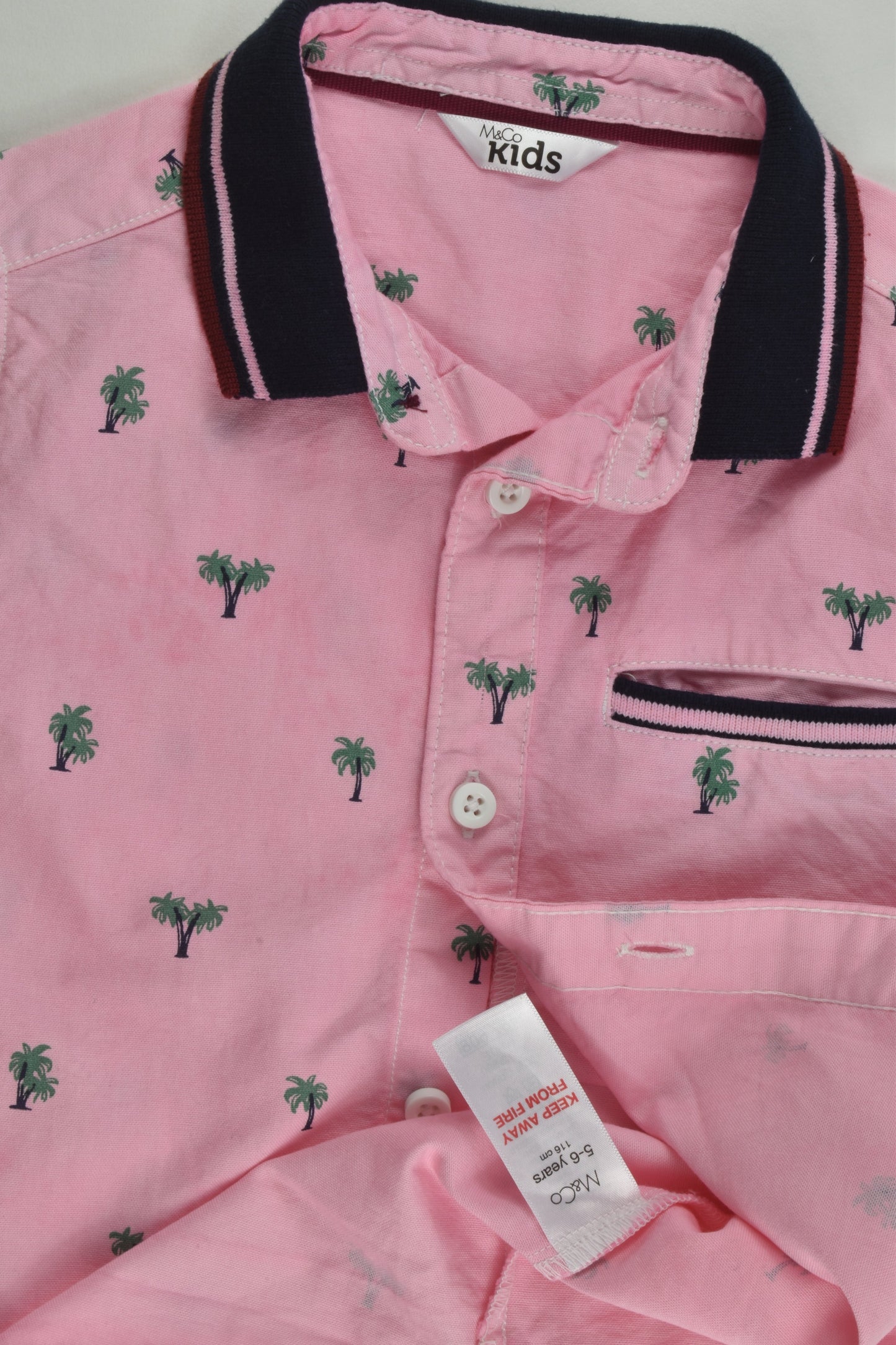 M&Co Size 5-6 (116 cm) Palmtrees Shirt