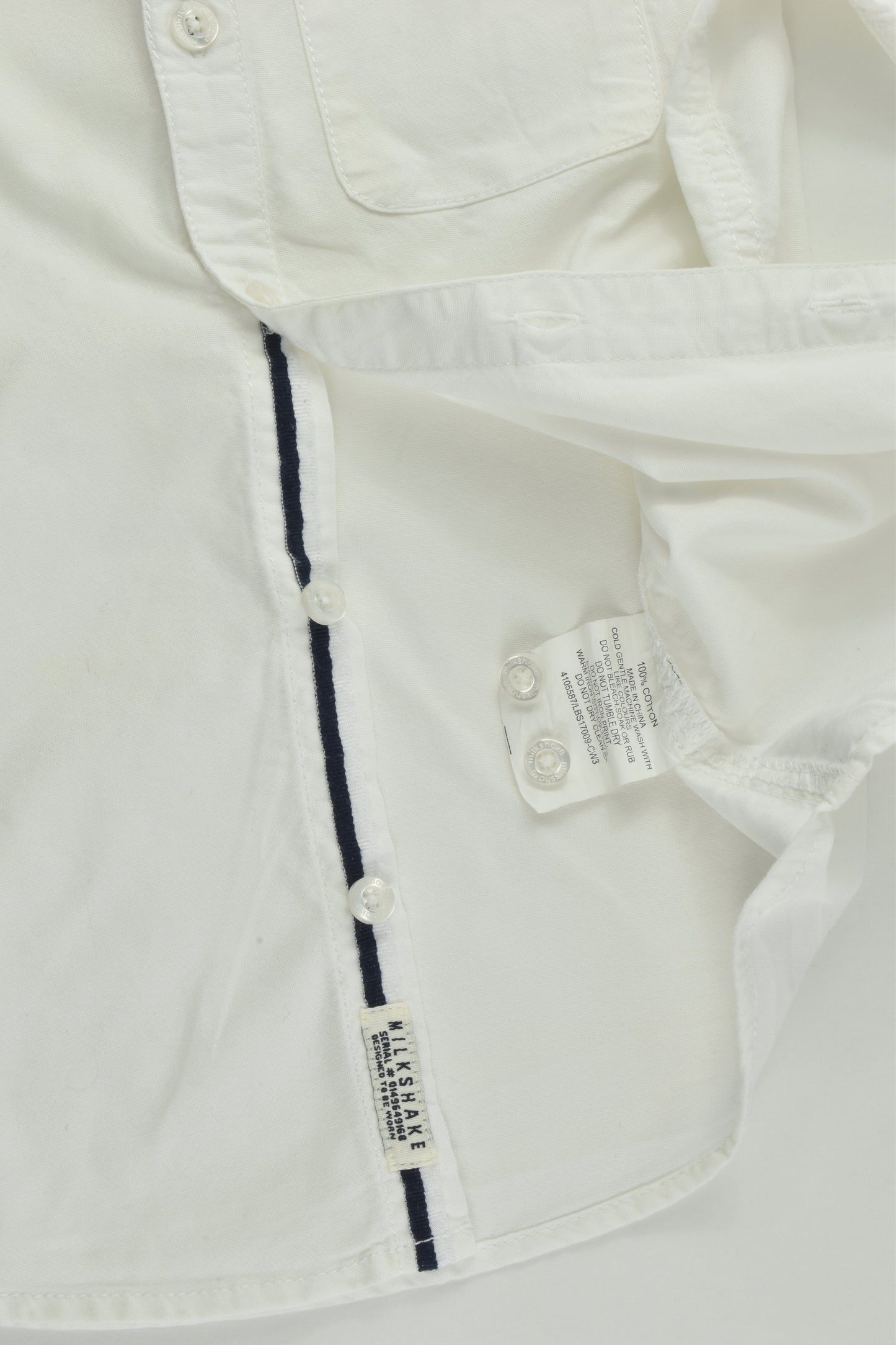 Milkshake Size 6 Collared White Short Sleeve Shirt