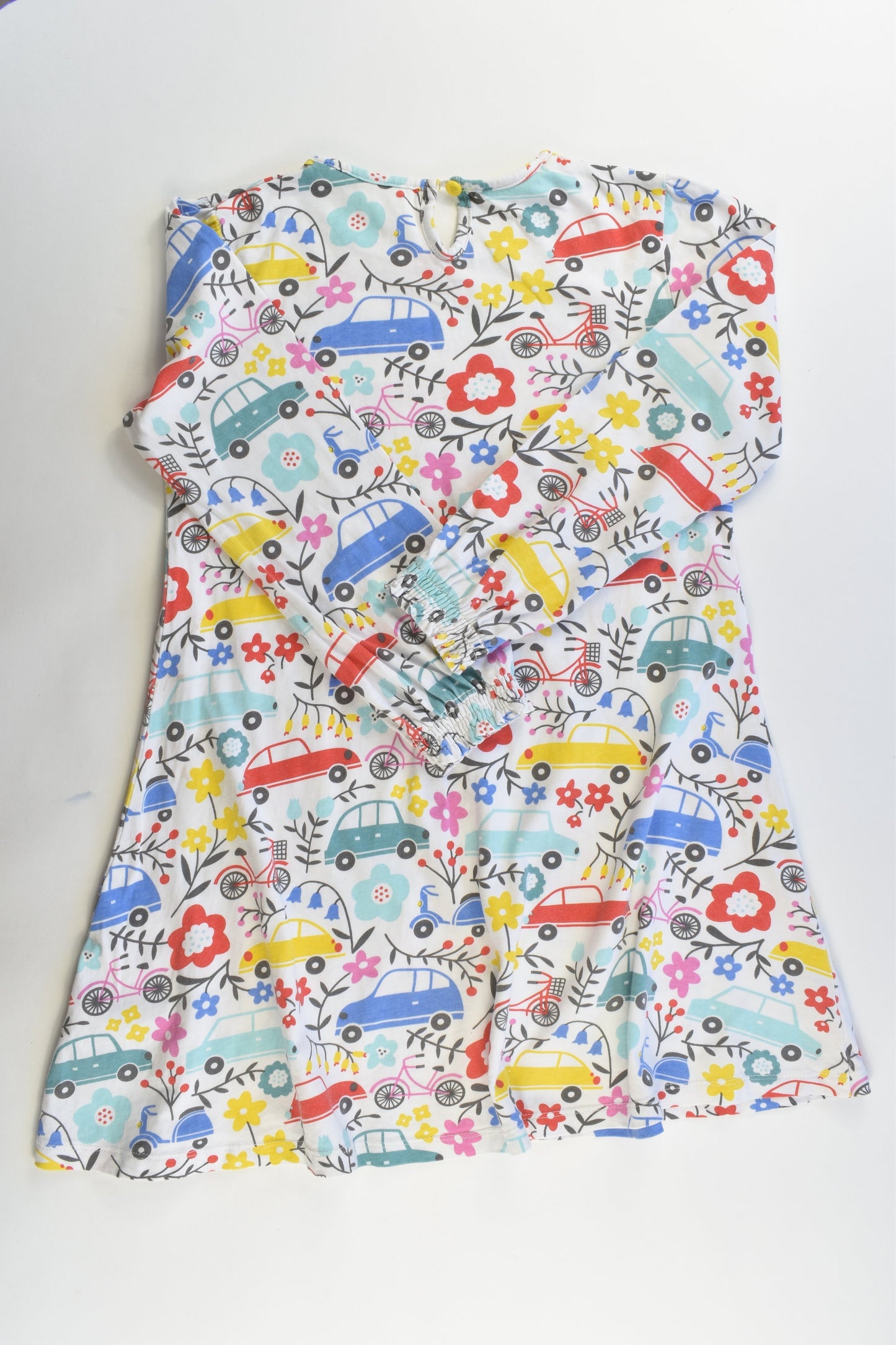 Mini Boden (?) Size 8-9 Vehicles and Flowers Dress