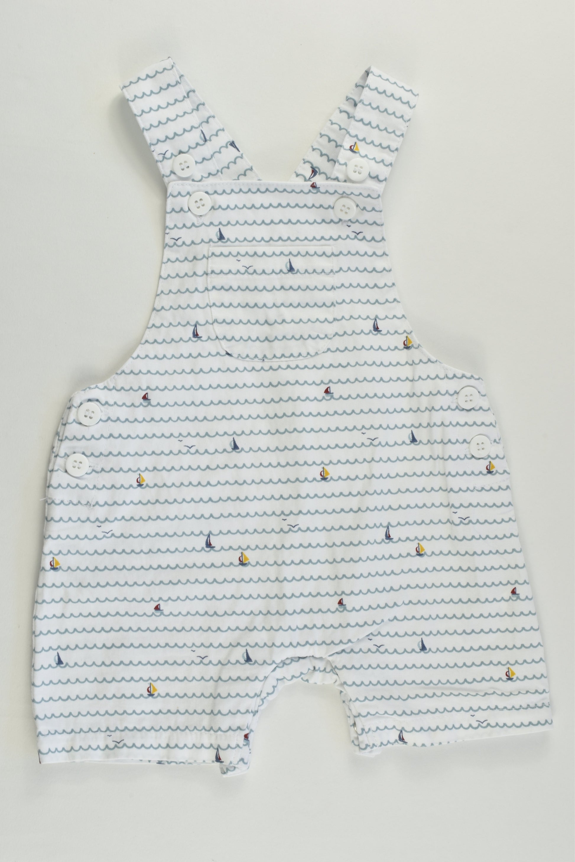 Mini Club Size 0000 (Newborn) Nautical Short Overalls