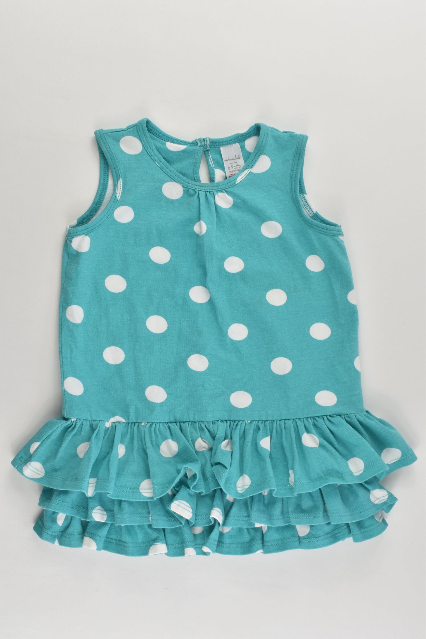 Mini Club (UK) Size 0 (6-9 months, 68-74 cm) Polka Dots Ruffle Hem Dress