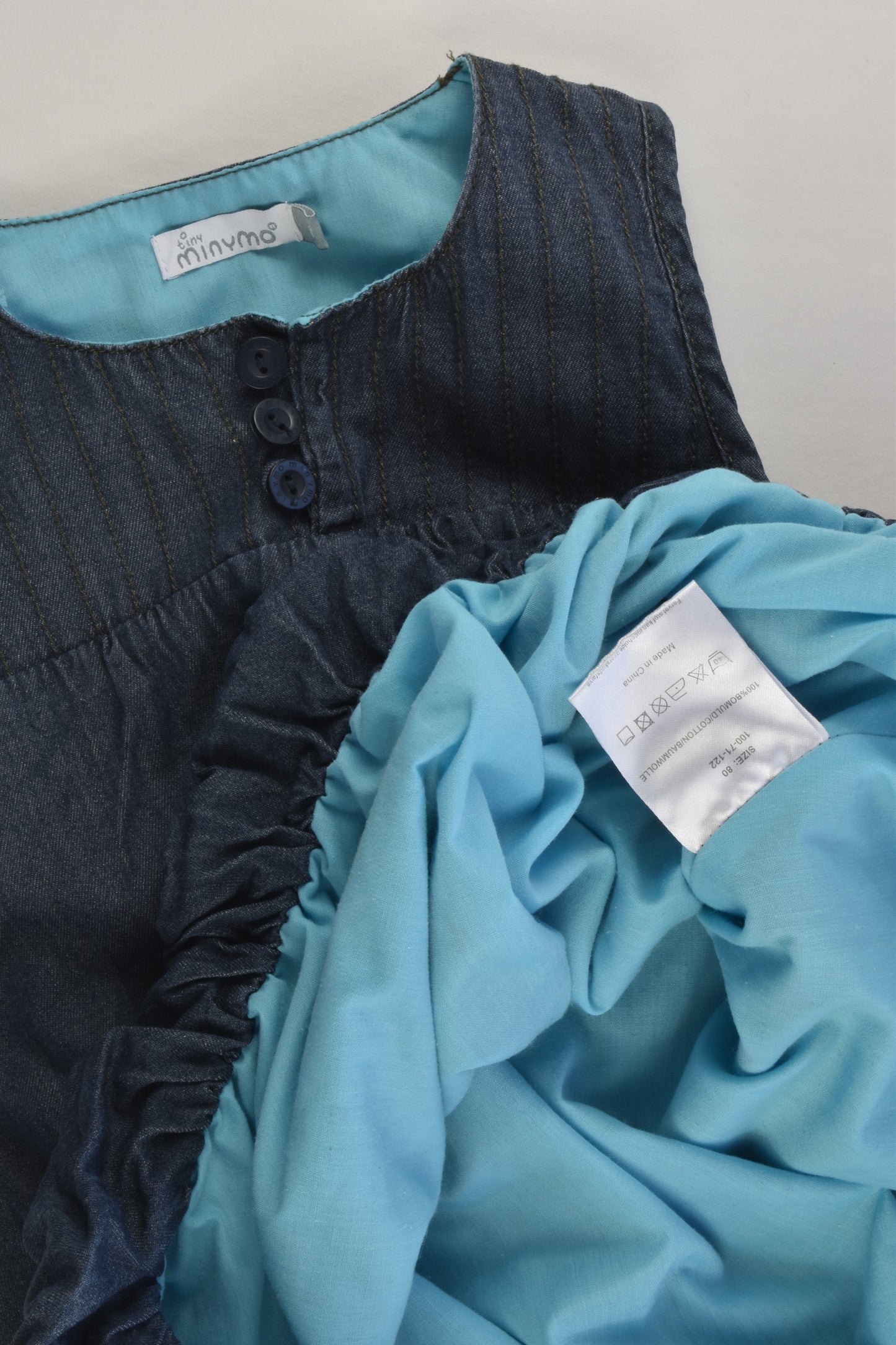 Minymo (Denmark) Size 1 (80 cm) Lined Denim Dress