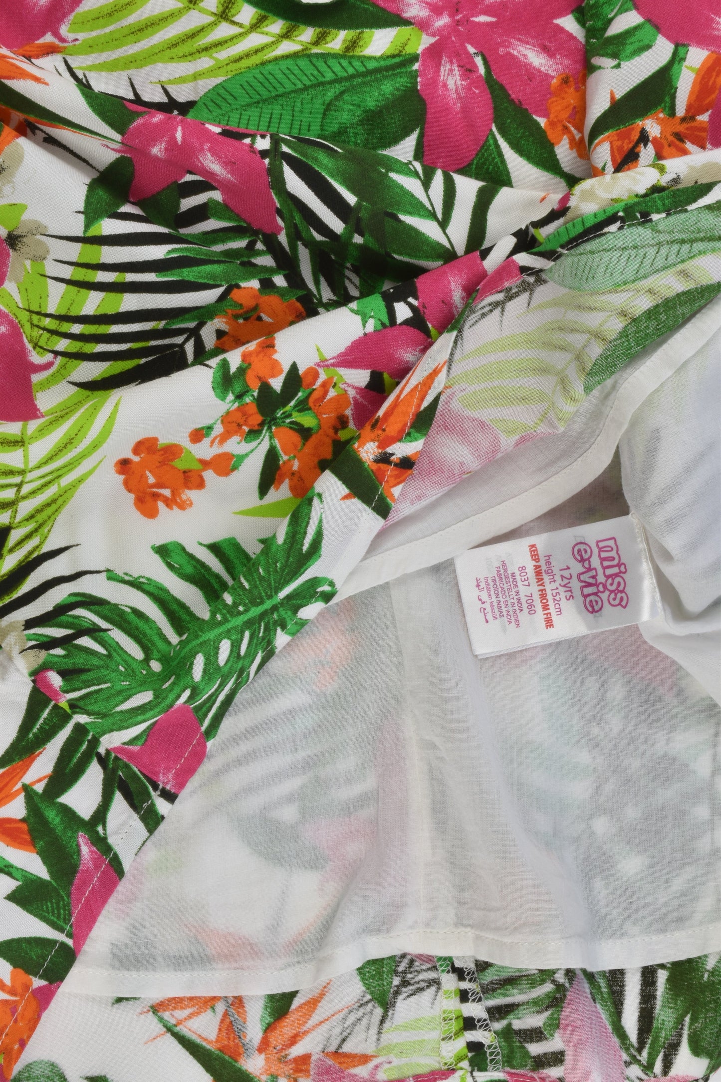 Miss E-Vie Size 12 Floral Lined Blouse