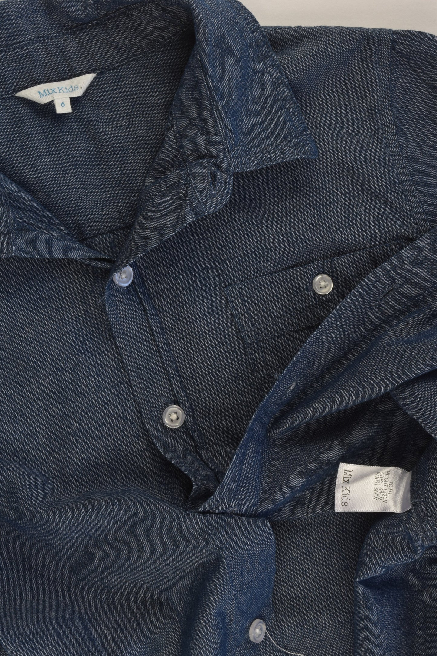Mix Kids Size 6 Lightweight Denim Shirt