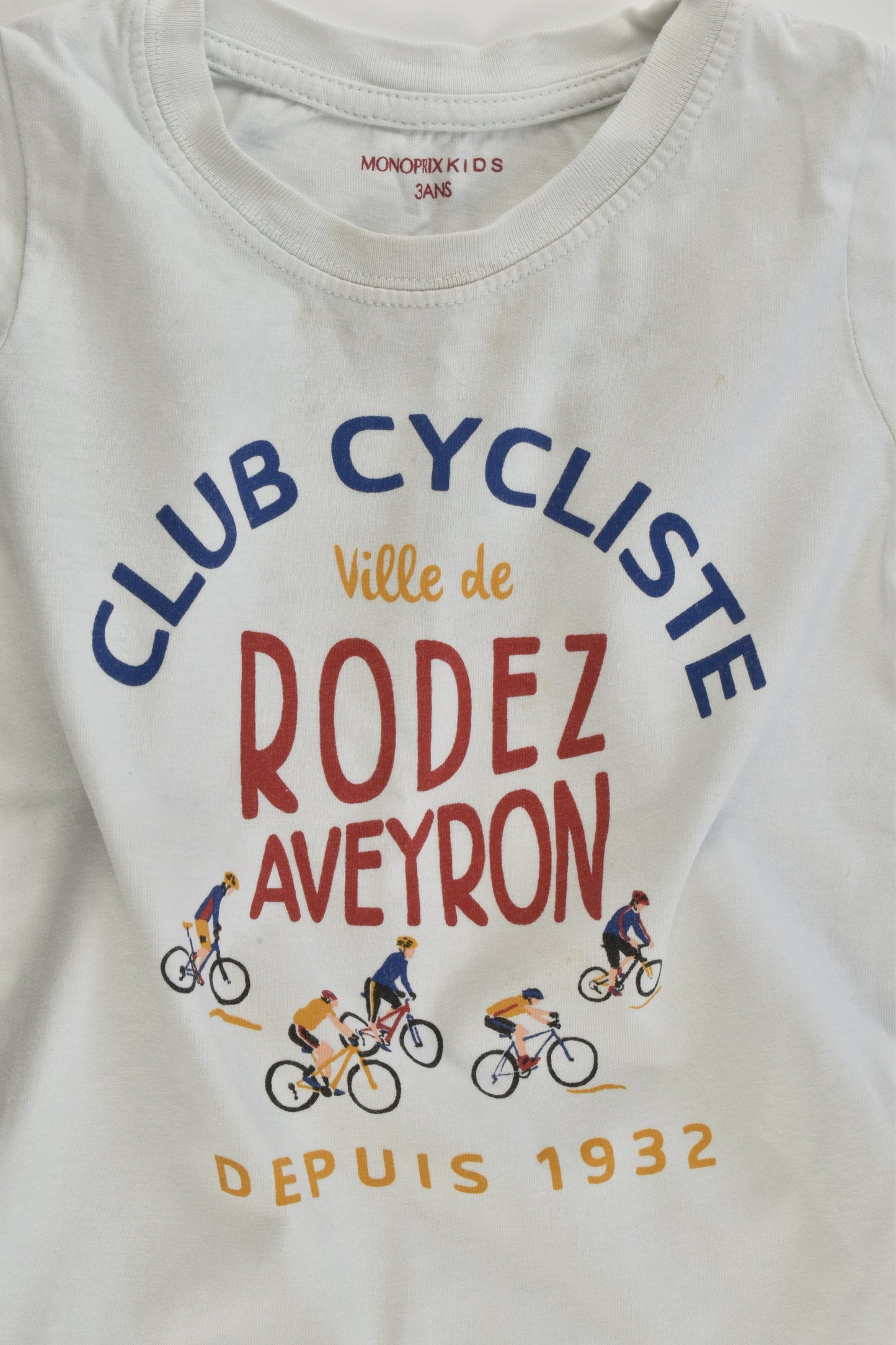 Monoprix Kids (France) Size 3 'Club Cycliste' T-shirt