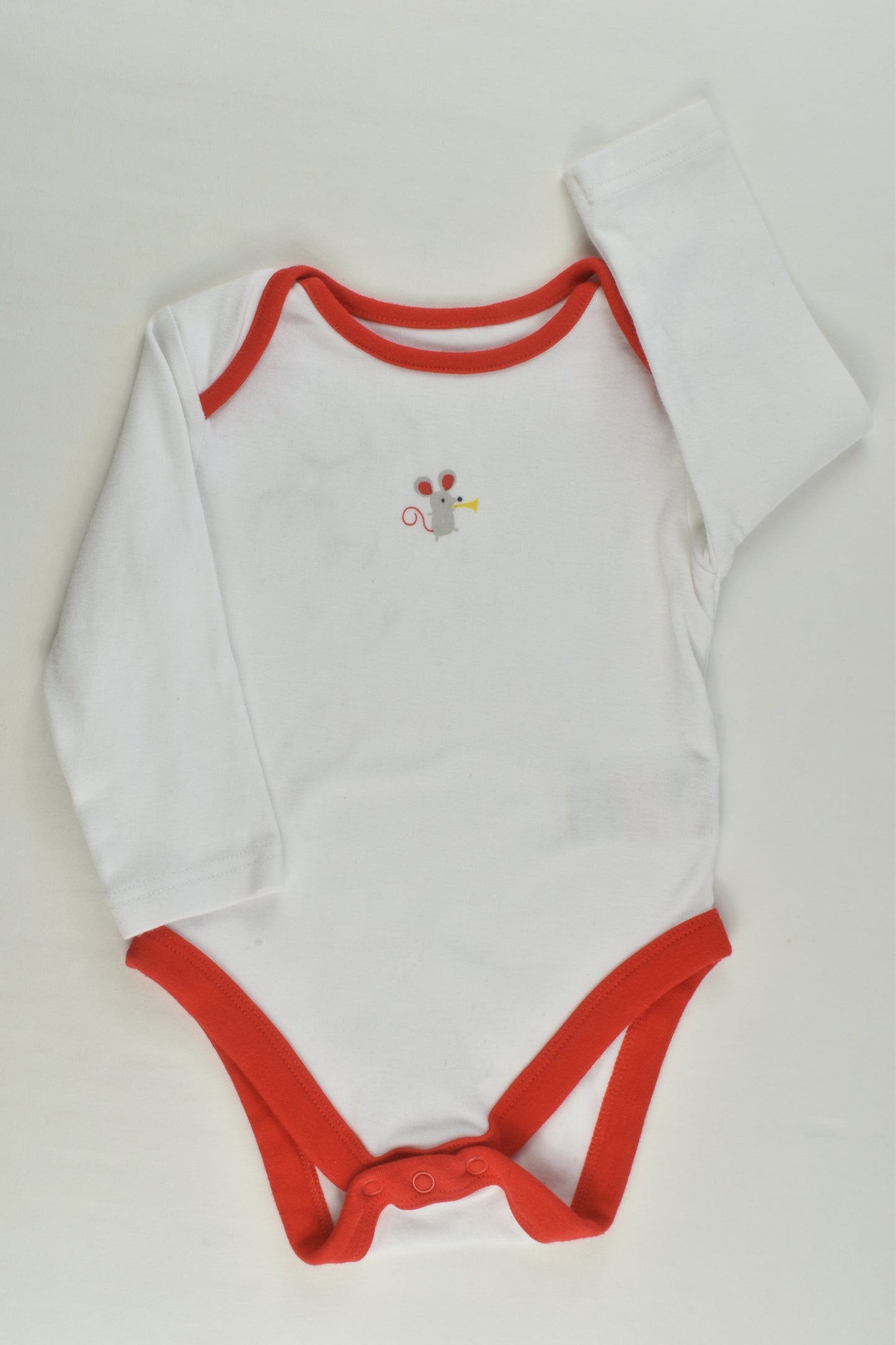 Mothercare Size 0 (6-9 months) Mouse and Trumpet Bodysuit