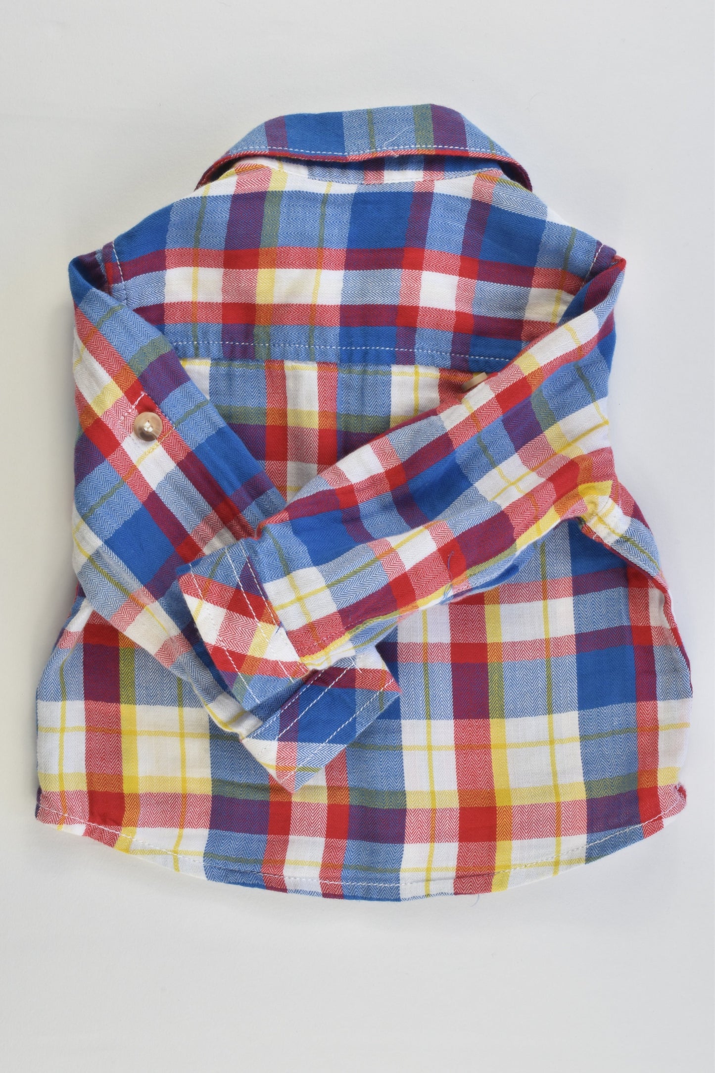 Mothercare Size 00 (3-6 months) Checked Collared 'Awesome Little Dude' Shirt