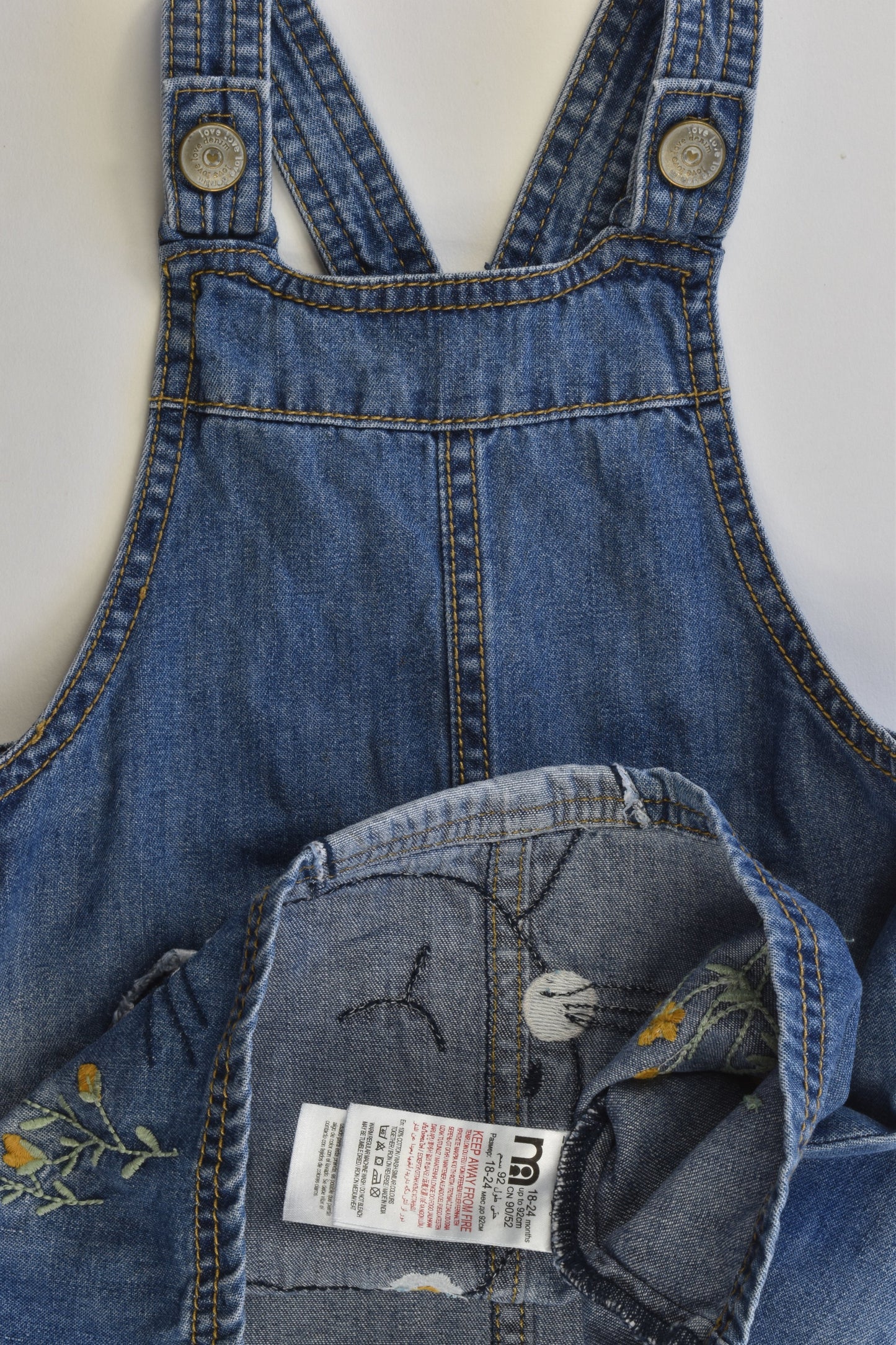 Mothercare Size 18-24 months (2) Rabbit Denim Dress