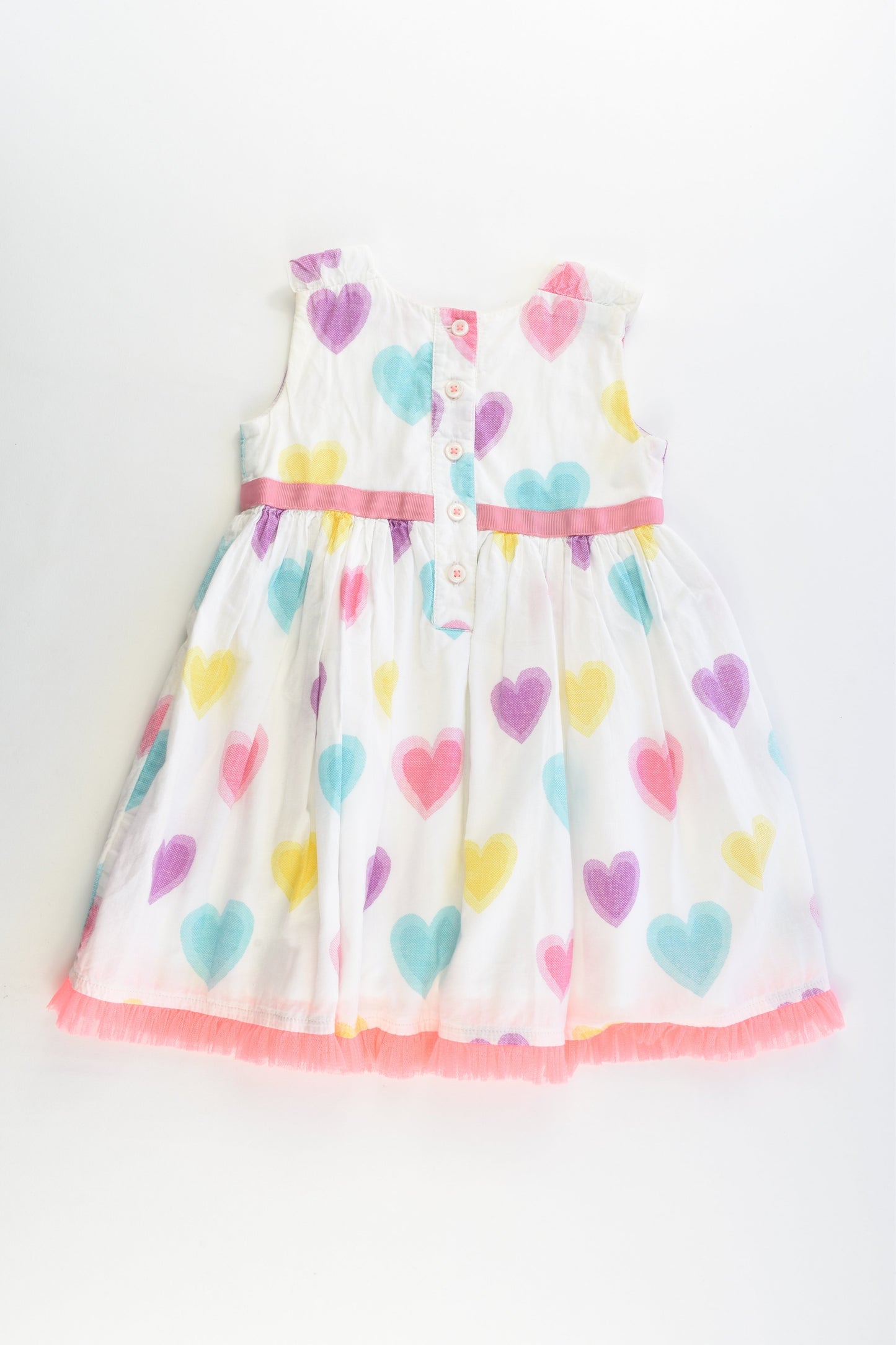 M&S Size 0 (9-12 months, 76 cm) Lined Love Hearts Dress
