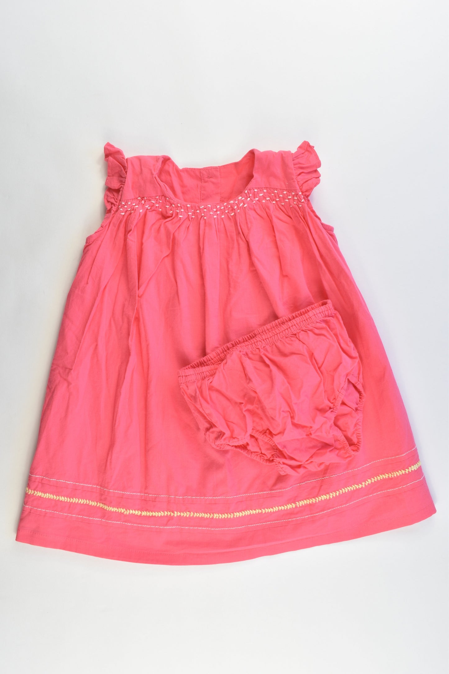 M&S Size 9-12 months Lined Dress and Matching Bloomers