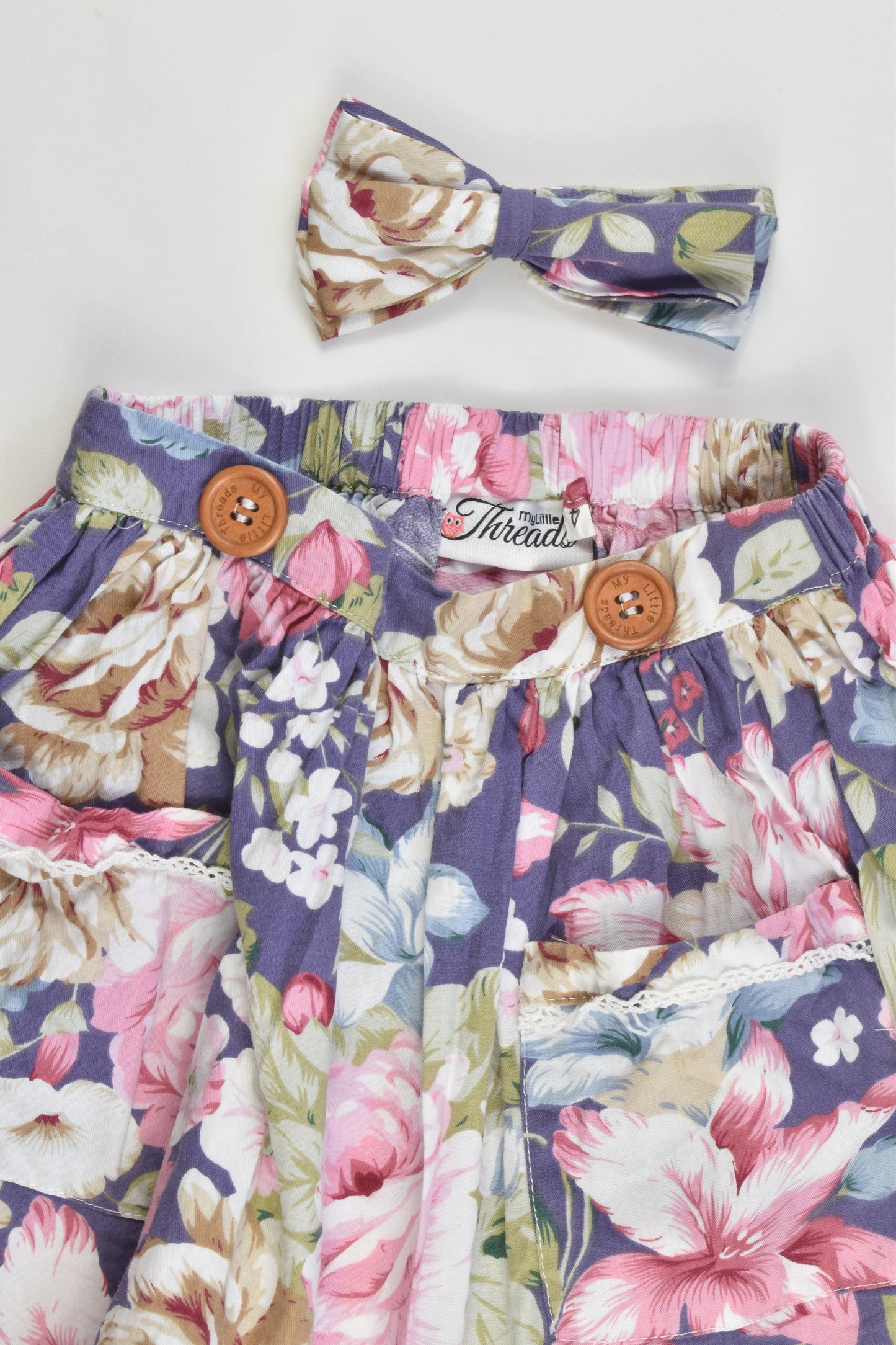 My Little Threads Size 4 Skirt and matching Bow