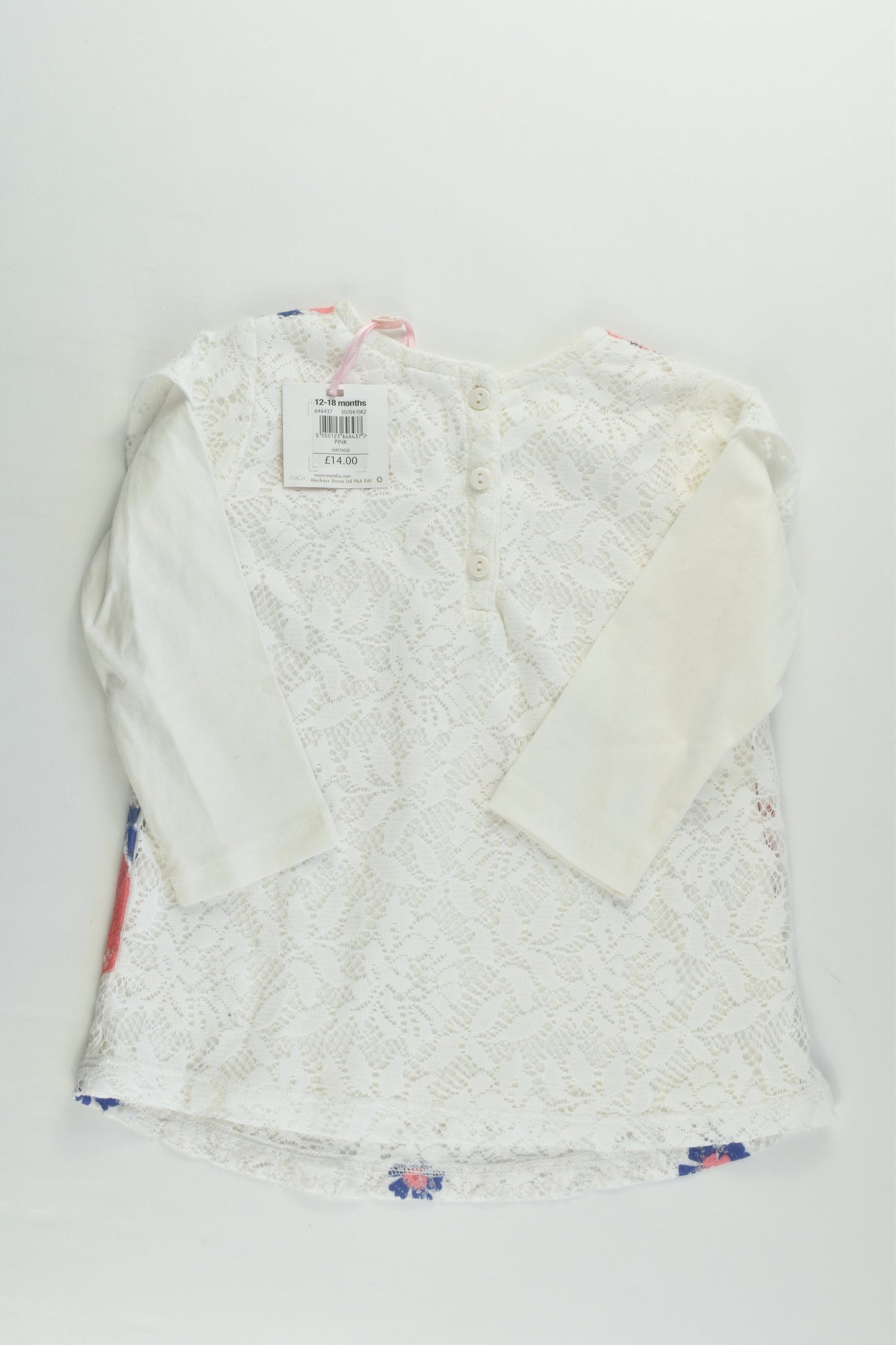 NEW Baby M&Co Size 1 (12-18 months) Lined Tunic