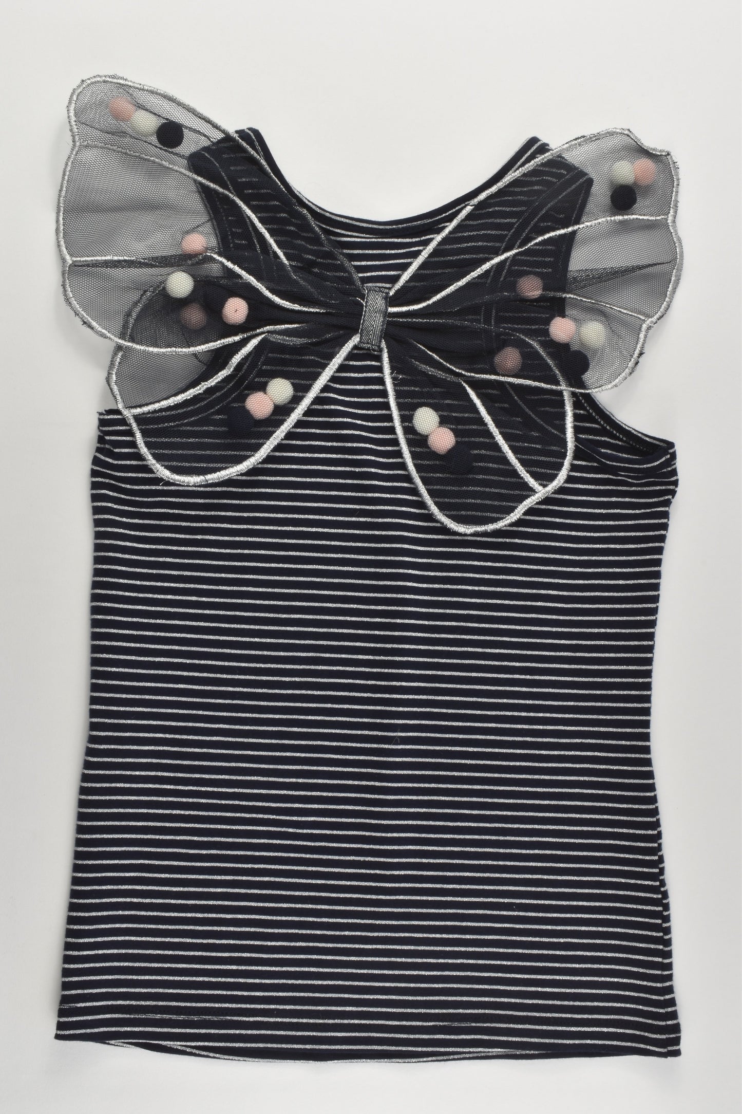 NEW Cotton On Kids Size 7 Striped Top with Wings at the Back