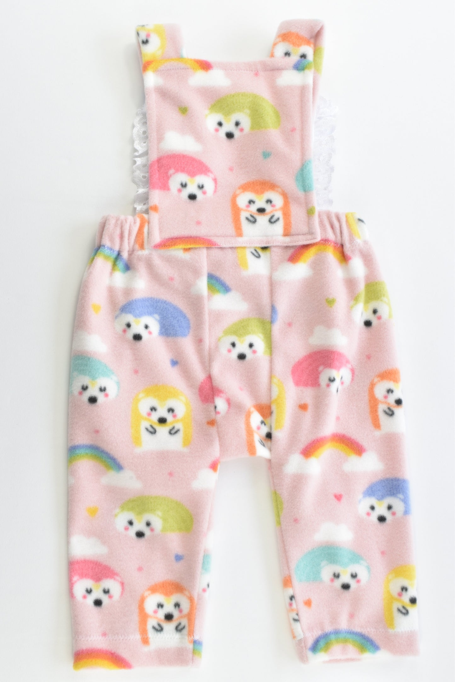 NEW Handmade Size approx 0 Hedgehogs Fleece Overalls