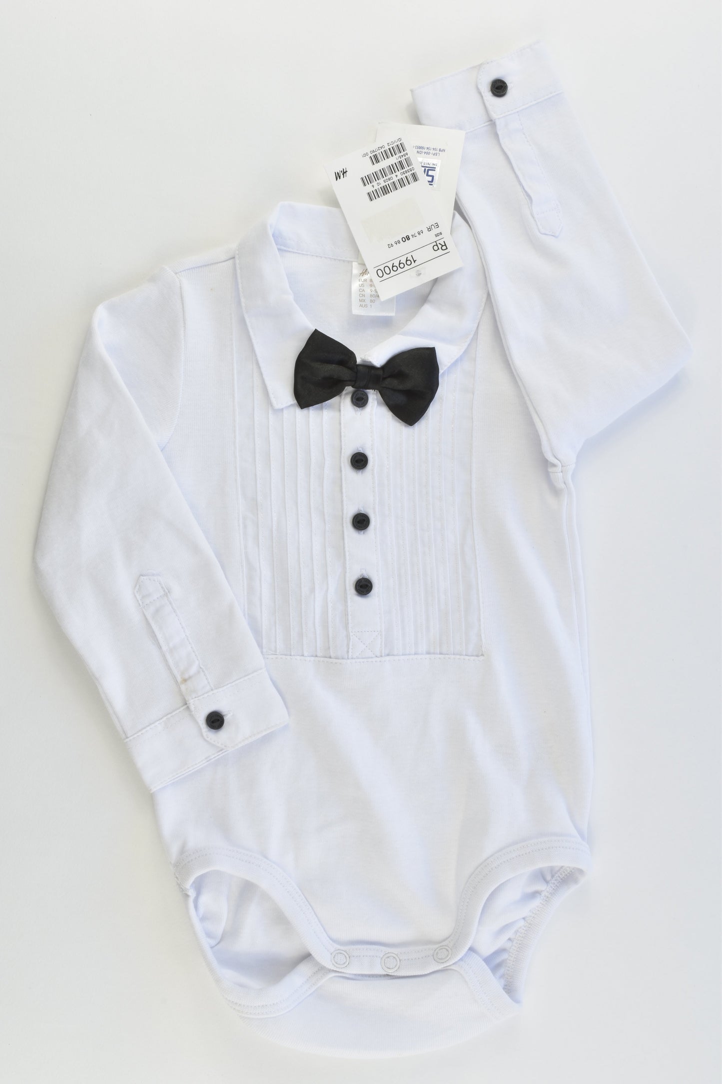 NEW H&M Size 1 (9-12 months, 80 cm) Collared Bodysuit with Bow