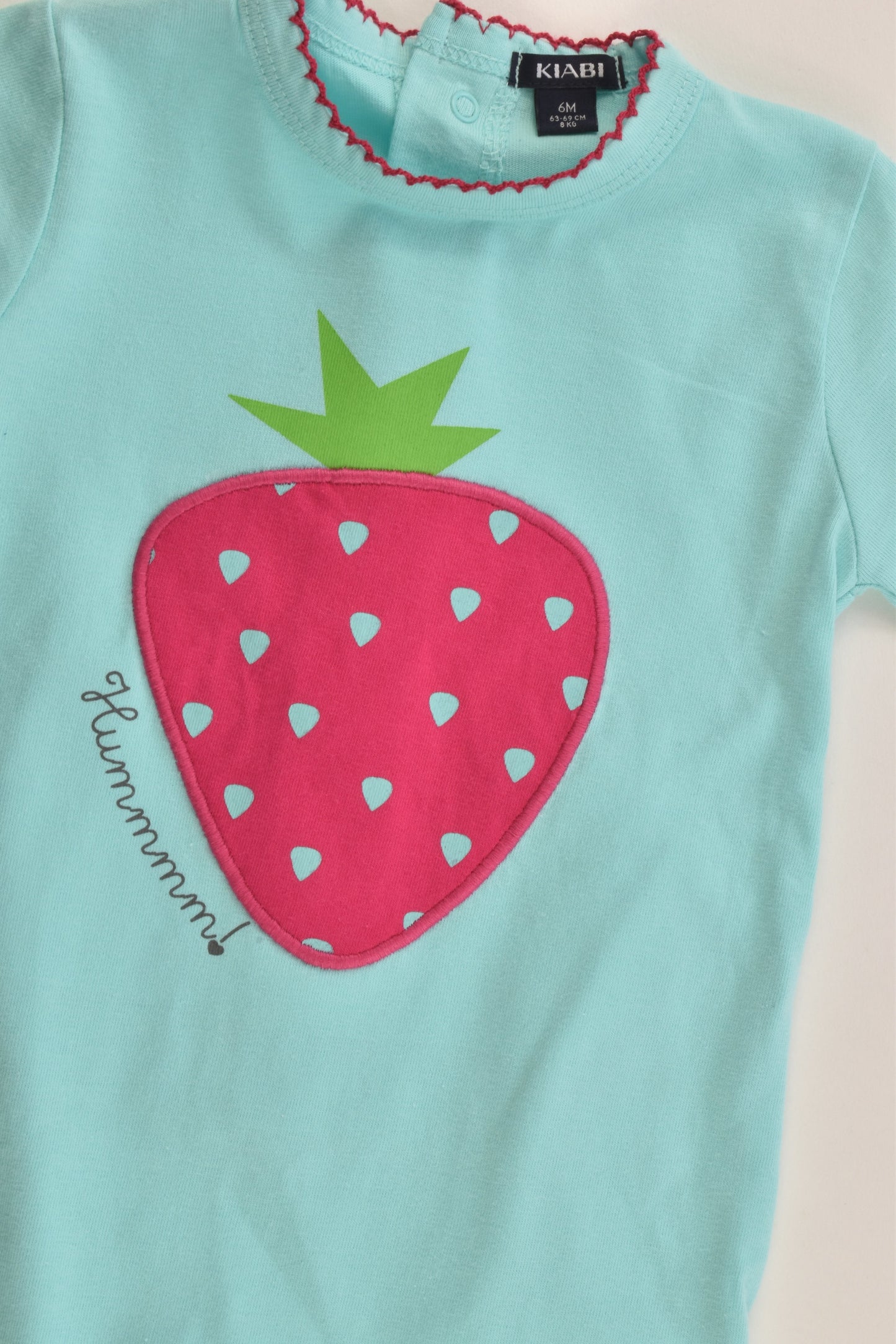 NEW Kiabi (France) Size 00 (6 months, 63-69 cm) Footed Strawberry Romper