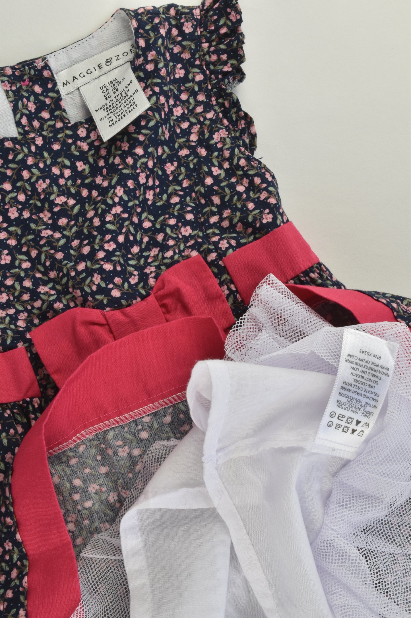 NEW Maggie & Zoe Size 1 (12-18 months, 86 cm) Lined Floral Dress