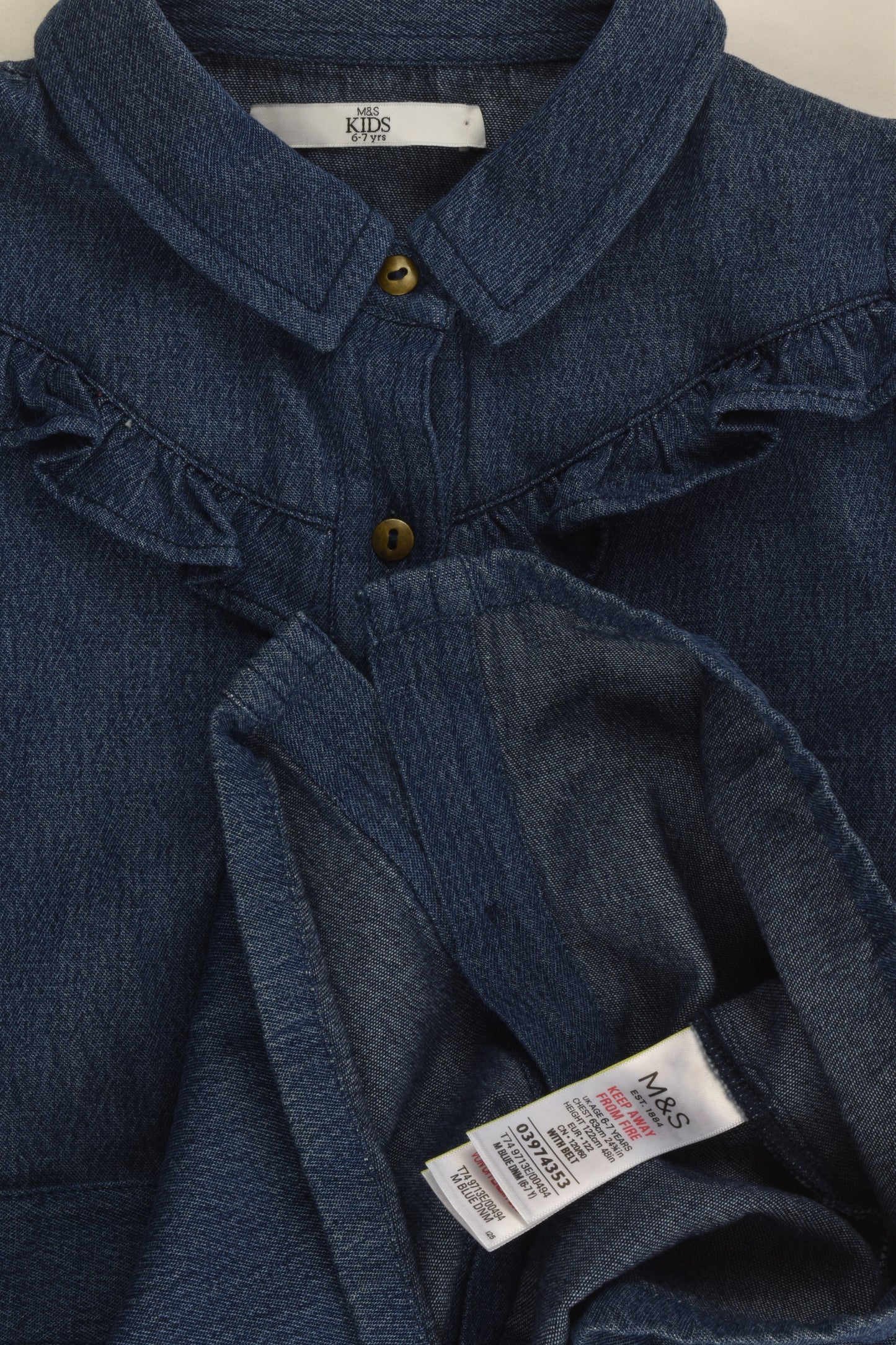 NEW Marks & Spencer Size 6-7 (122 cm) Lightweight Denim Dress