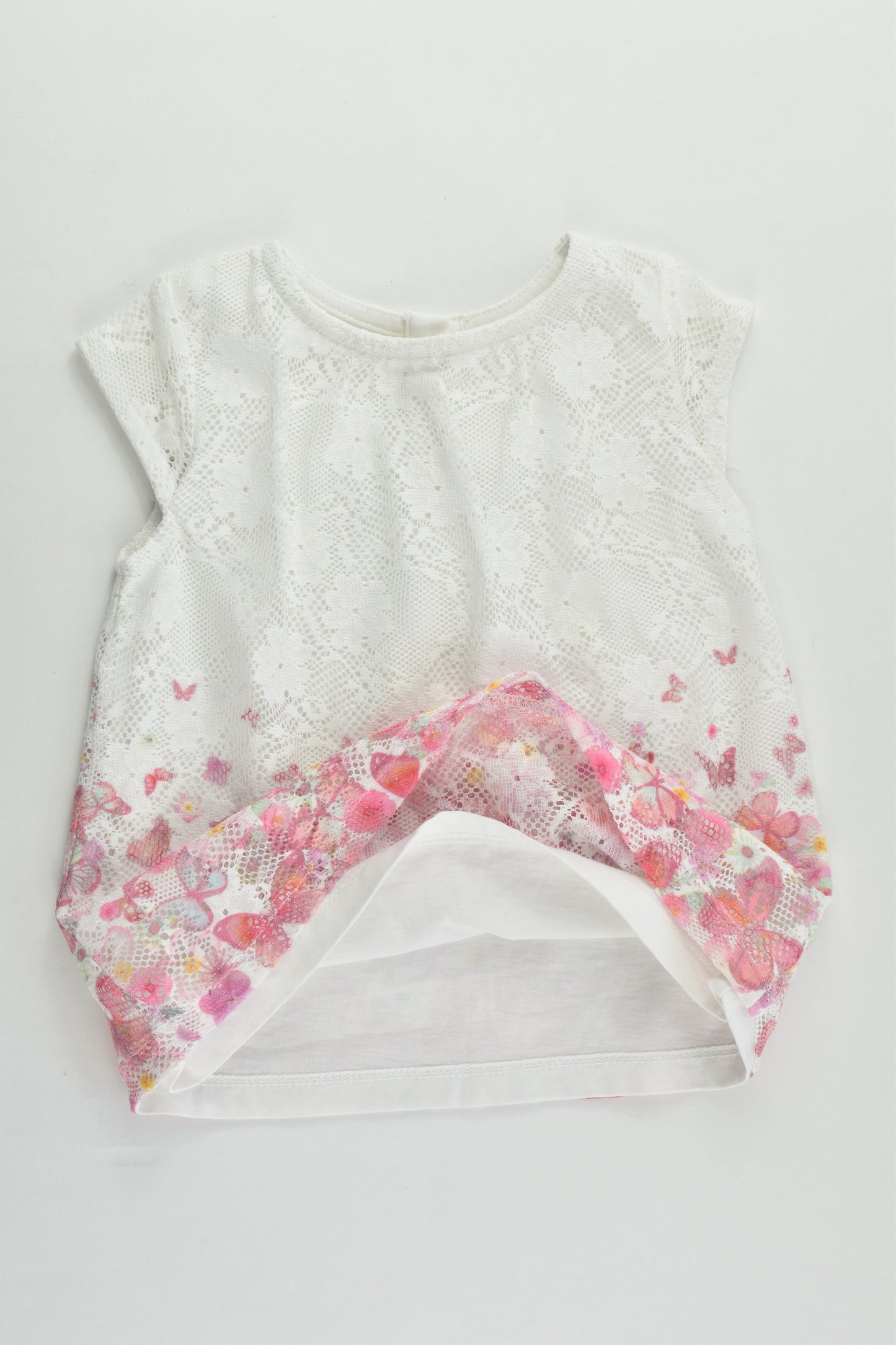 NEW M&Co Size 0 (6-9 months) Lined Lace Butterflies Tunic/Dress